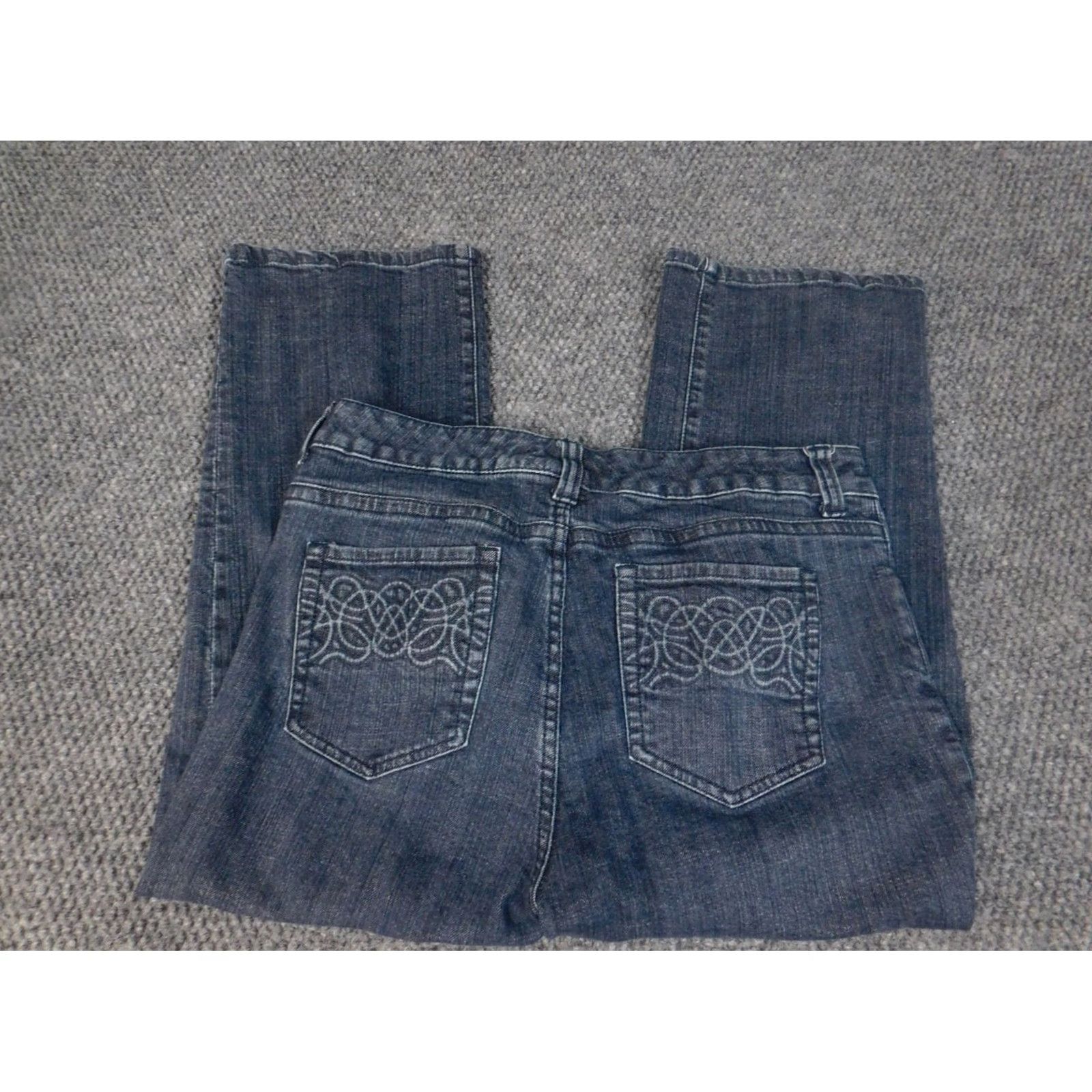 Vintage Chico's Jeans Womens Straight Denim 0.5 Blue Stretch Zipper Regular Inseam 20" Old?: No Size 29" - 4 Thumbnail