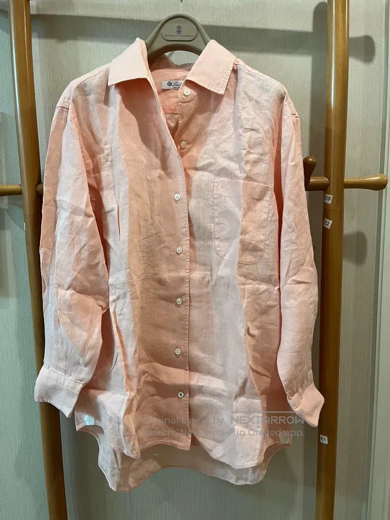 Loro Piana LORO PIANA Light pink linen shirt Size M / US 6-8 / IT 42-44 - 8 Thumbnail