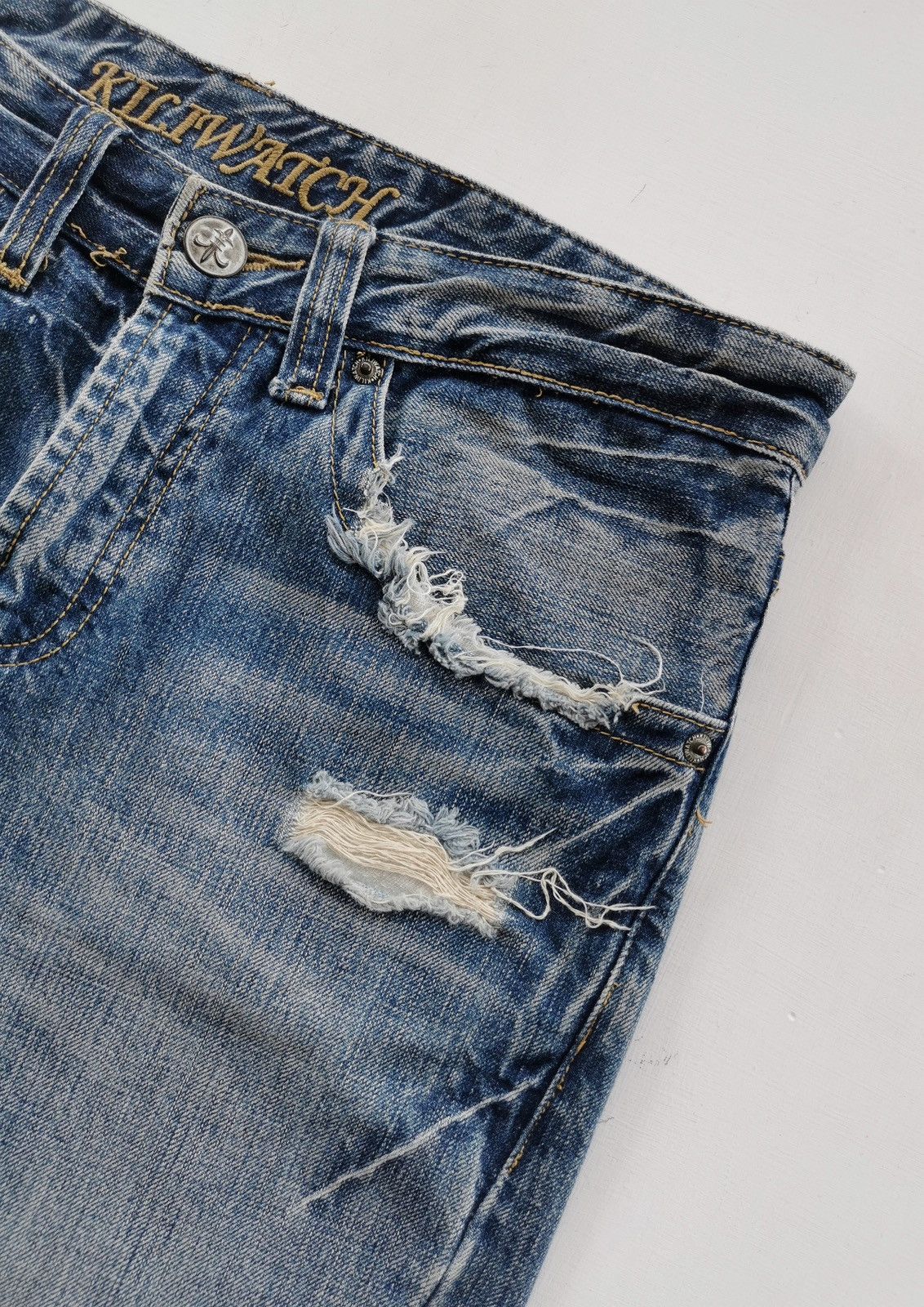 Japanese Brand Kiliwatch Japan Twist Leg Distressed Denim Jeans Size US 32 / EU 48 - 4 Thumbnail