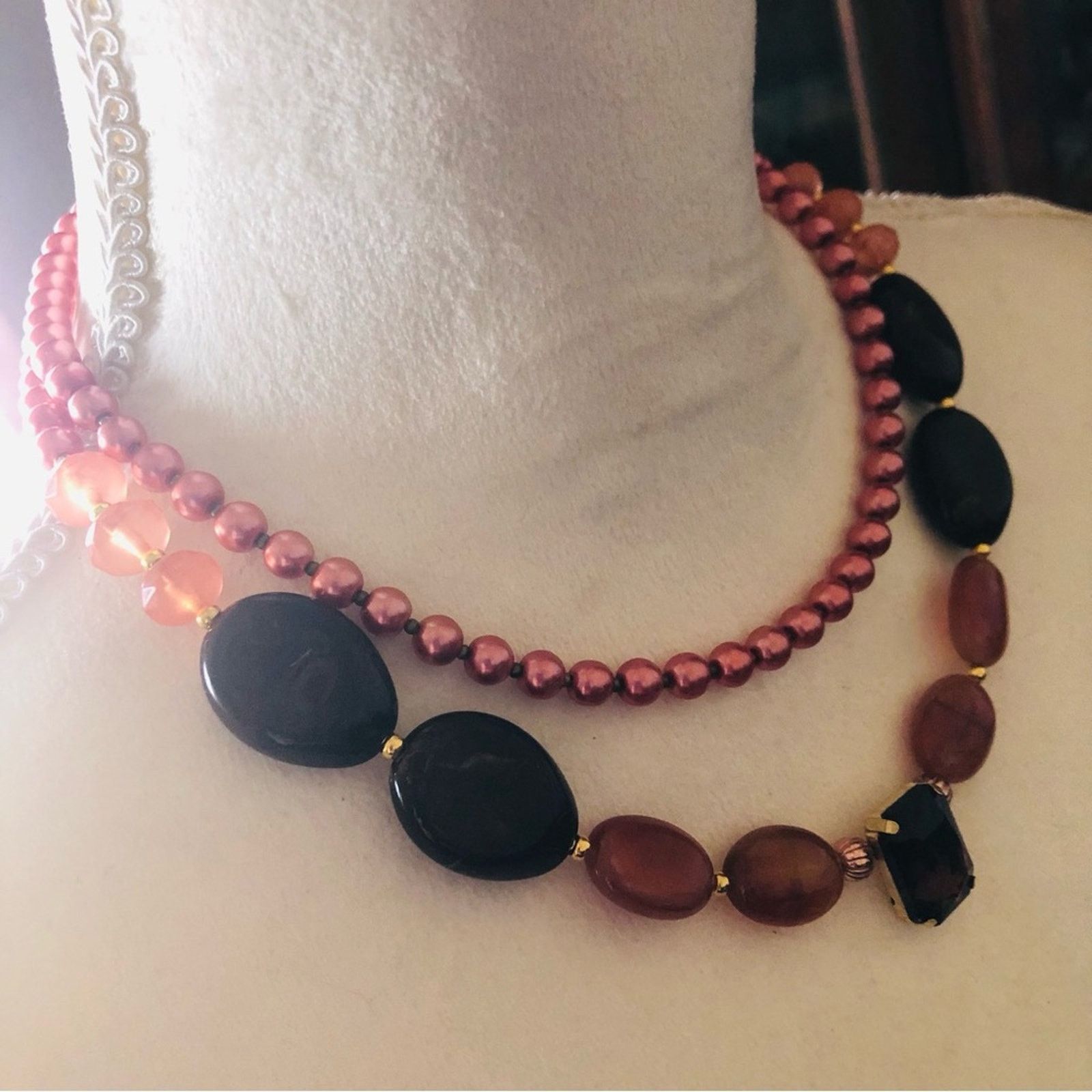 Handmade Handcrafted repurpose double strand carnelian necklac Size ONE SIZE - 4 Thumbnail