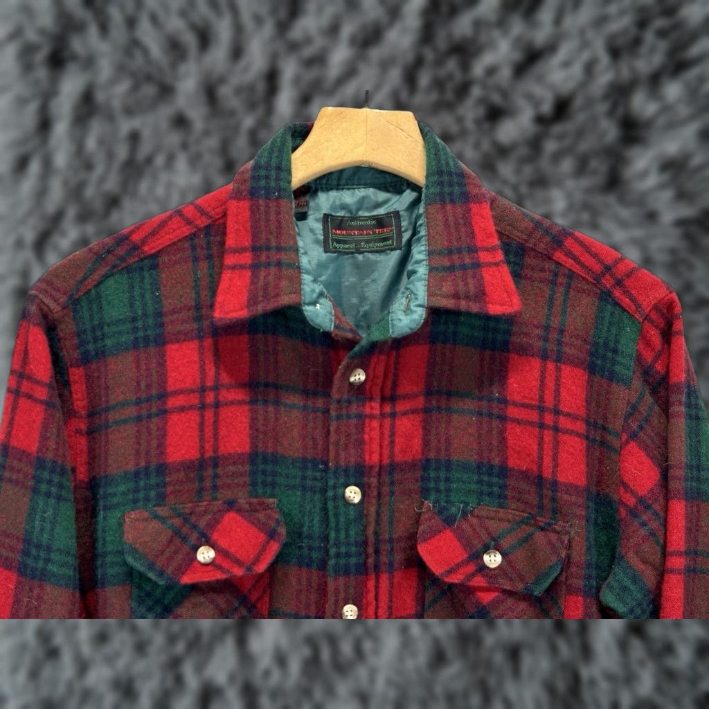 Vintage VINTAGE Mountain Tek Shirt Plaid Wool Blend Red Green Long Sleeve Men’s Button-Up Collared Outdoor Fall Winter Size L Size US L / EU 52-54 / 3 - 1 Thumbnail