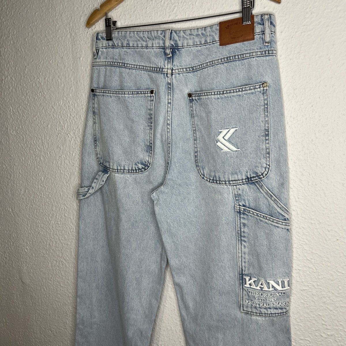 JNCO Karl Kani Jeans Denim Baggy Pants Trousers Blue Logo Size US 33 - 6 Thumbnail