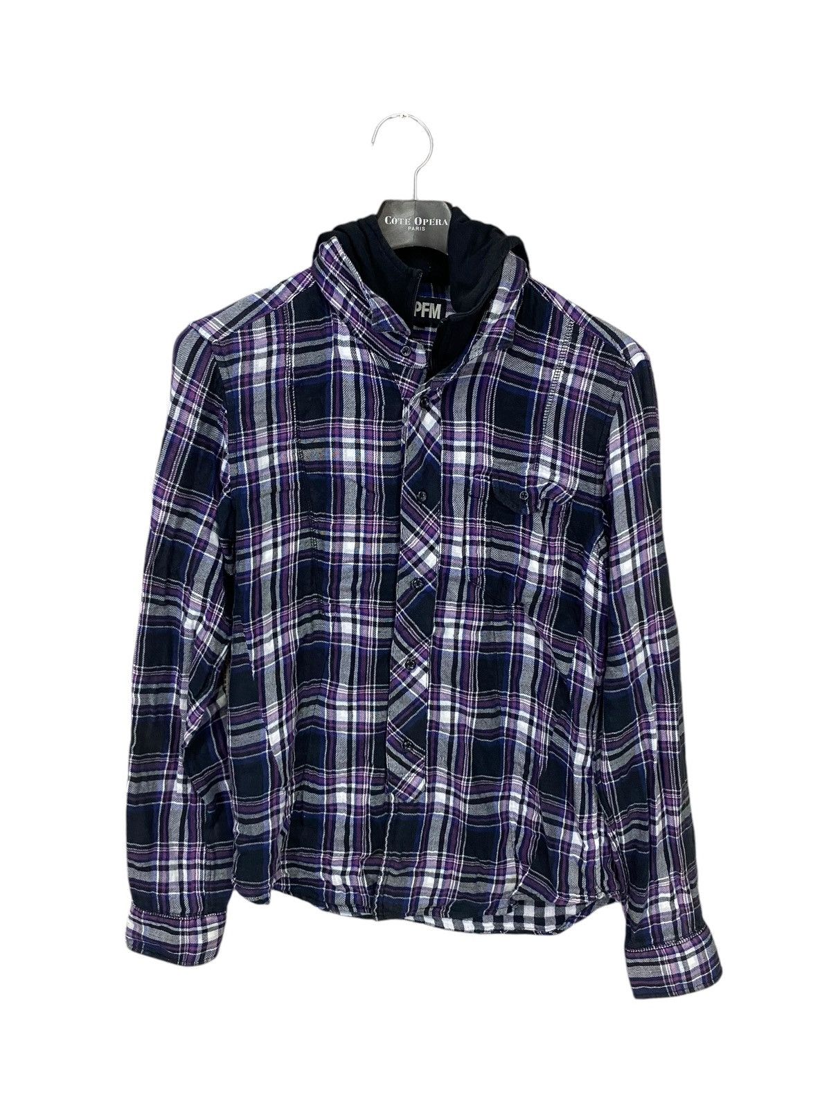 Japanese Brand × PPFM × Seditionaries Vintage ppfm button shirt tartan double layer with hood Size US L / EU 52-54 / 3 - 1 Thumbnail
