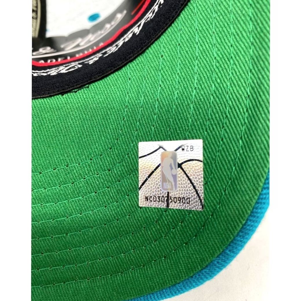 Mitchell & Ness Mitchell Ness Charlotte Hornets Teal Baseball Cap NBA Basketball Hat Unisex Adults Adjustable Twill Polyester Hat Cap Size ONE SIZE - 8 Thumbnail