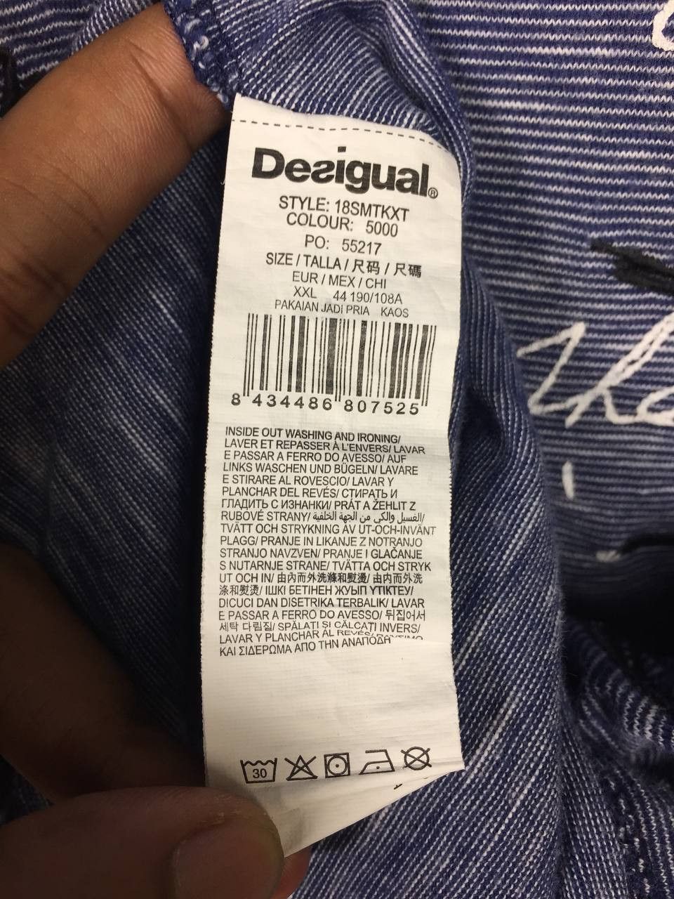 Designer × Desigual Desigual The Life Is Brue Henley Neck Tee Size US XL / EU 56 / 4 - 9 Thumbnail