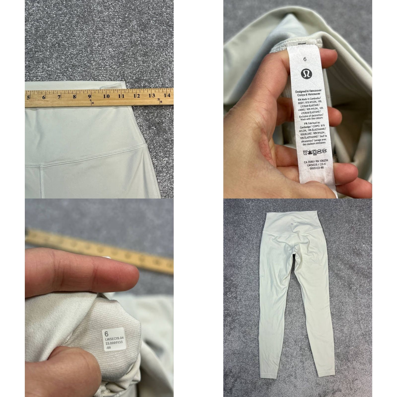 Lululemon Lululemon Align Leggings Womens 6 Beige Logo Stretch Mid Rise Outdoor Workout Sh. Size 28" / US 6 / IT 42 - 8 Thumbnail