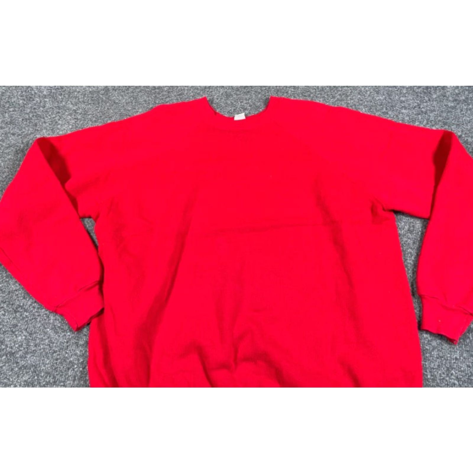 Tultex Vintage Tultex Sweatshirt Adult XL Red 80s 90s Retro Raglan Sleeves Lightweight US Made Size US XL / EU 56 / 4 - 7 Thumbnail