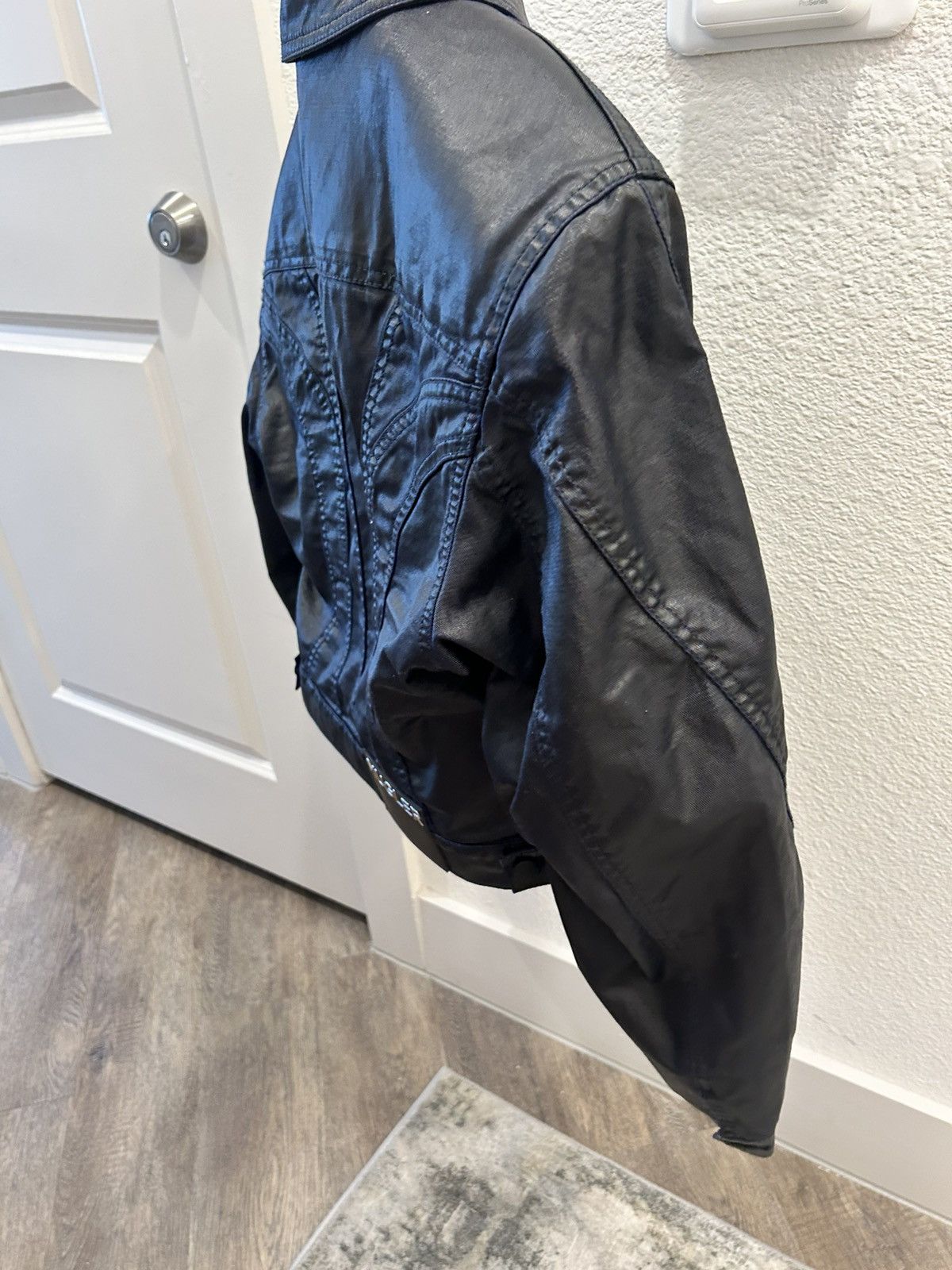 Mugler × Thierry Mugler BLUE WAXED DENIM JACKET Size M / US 6-8 / IT 42-44 - 5 Thumbnail