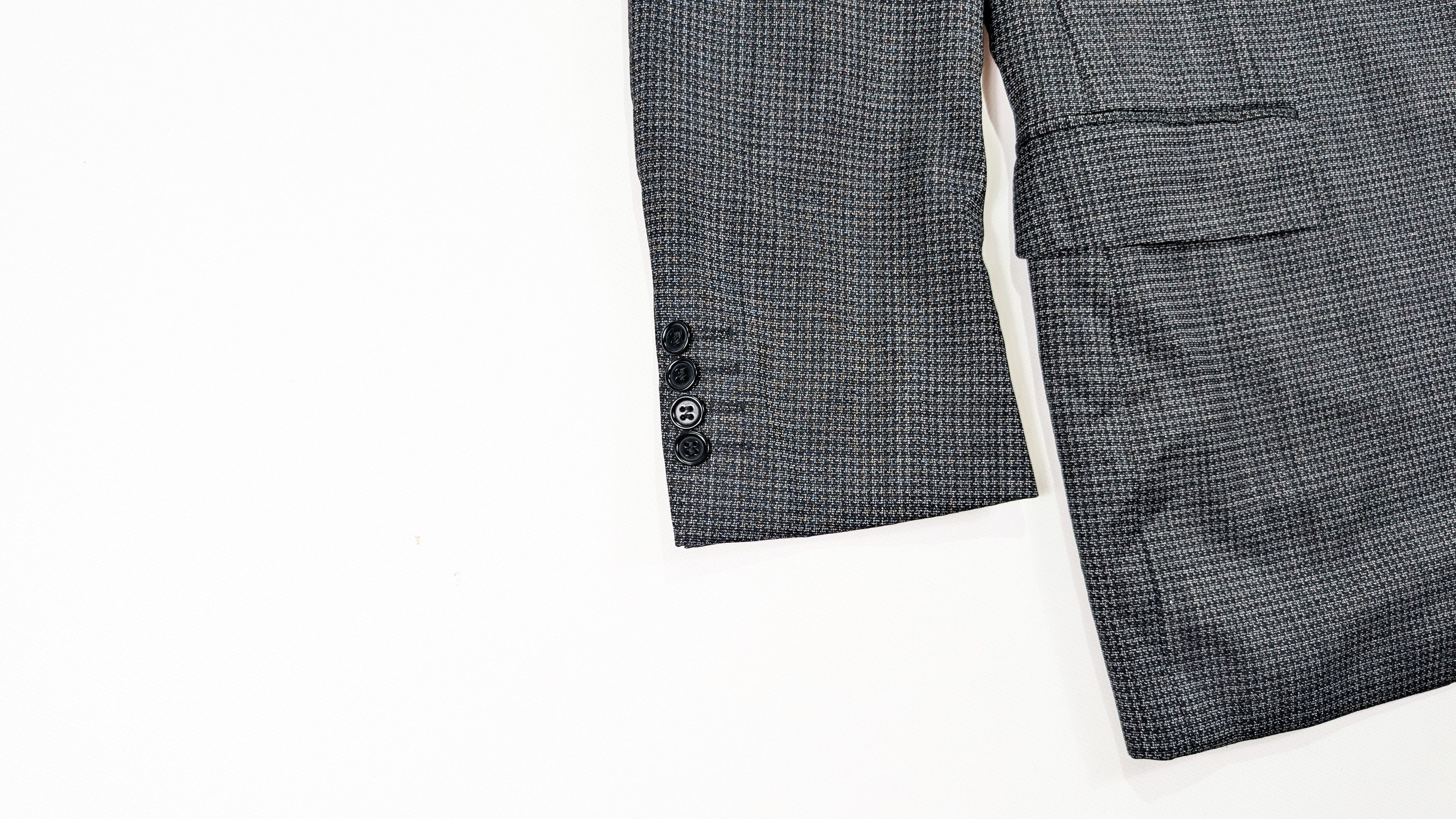 Canali Canali Houndstooth Gray Wool Suit Jacket Size 42R Size 42R - 5 Thumbnail