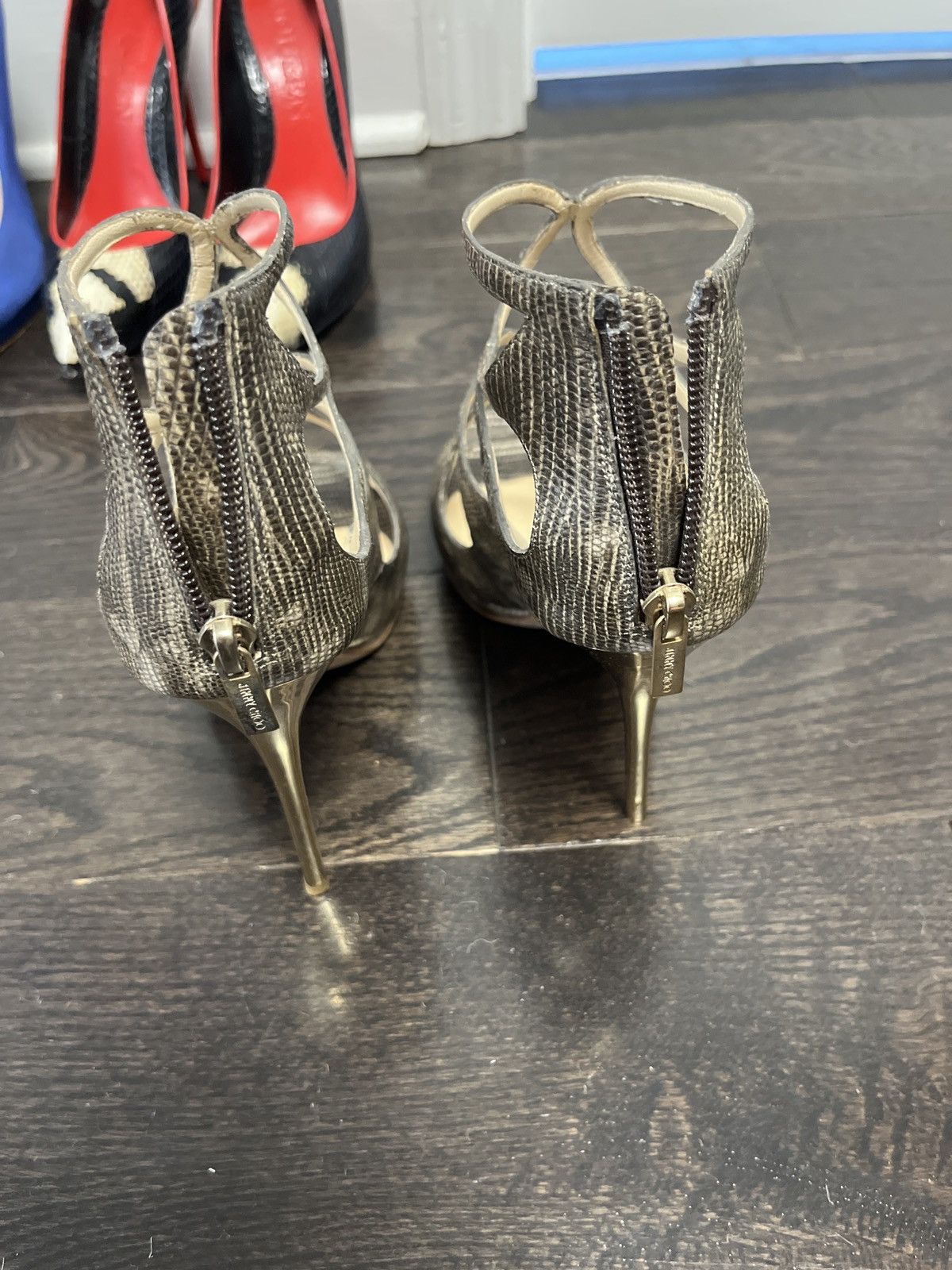 Jimmy Choo Jimmy Choo Snakeskin Heels Size US 8.5 / IT 38.5 - 4 Thumbnail