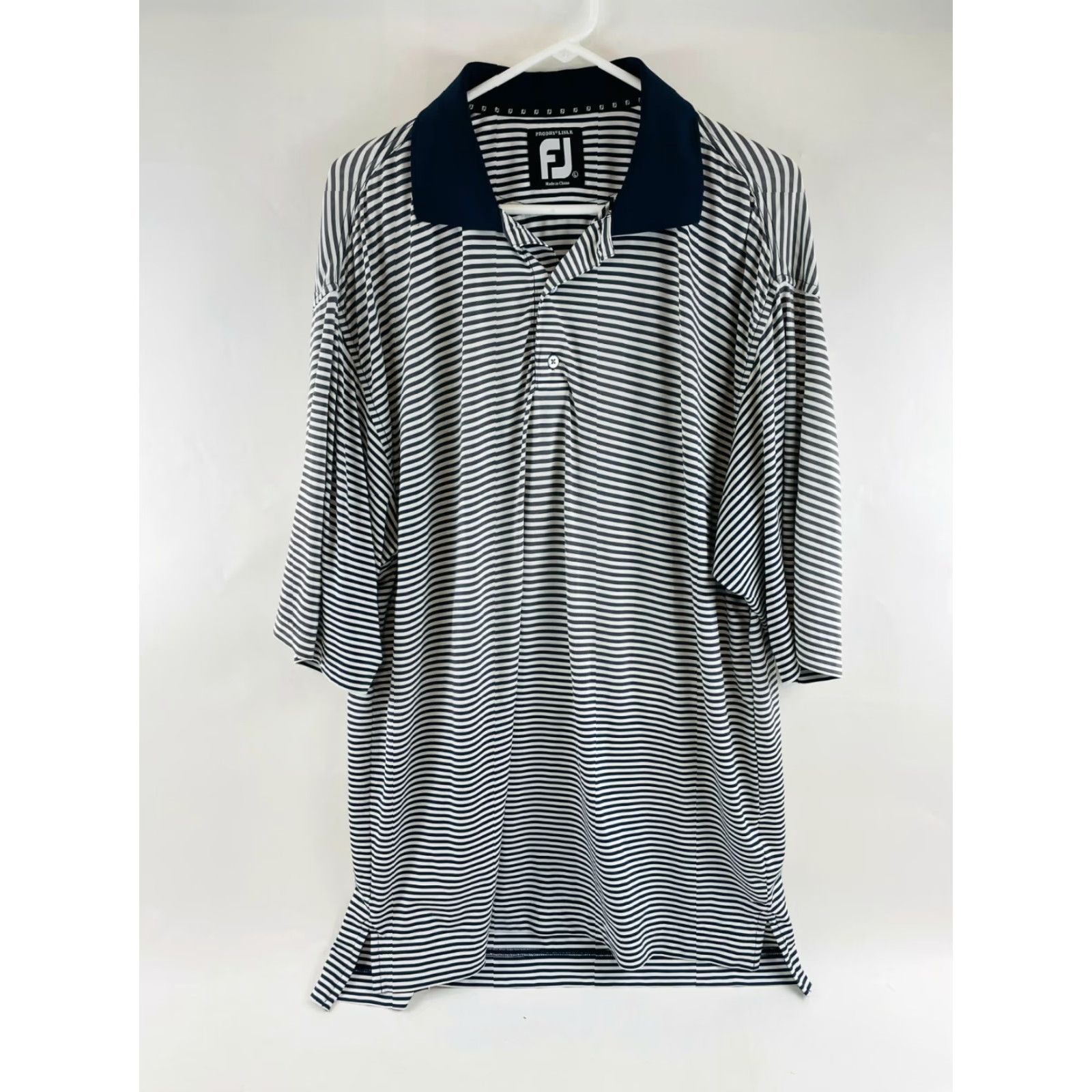 Footjoy FootJoy Polo Shirt Men's Large Blue Gray Short Sleeve Ombre Look Stripe Pattern Polo Size US L / EU 52-54 / 3 - 2 Thumbnail