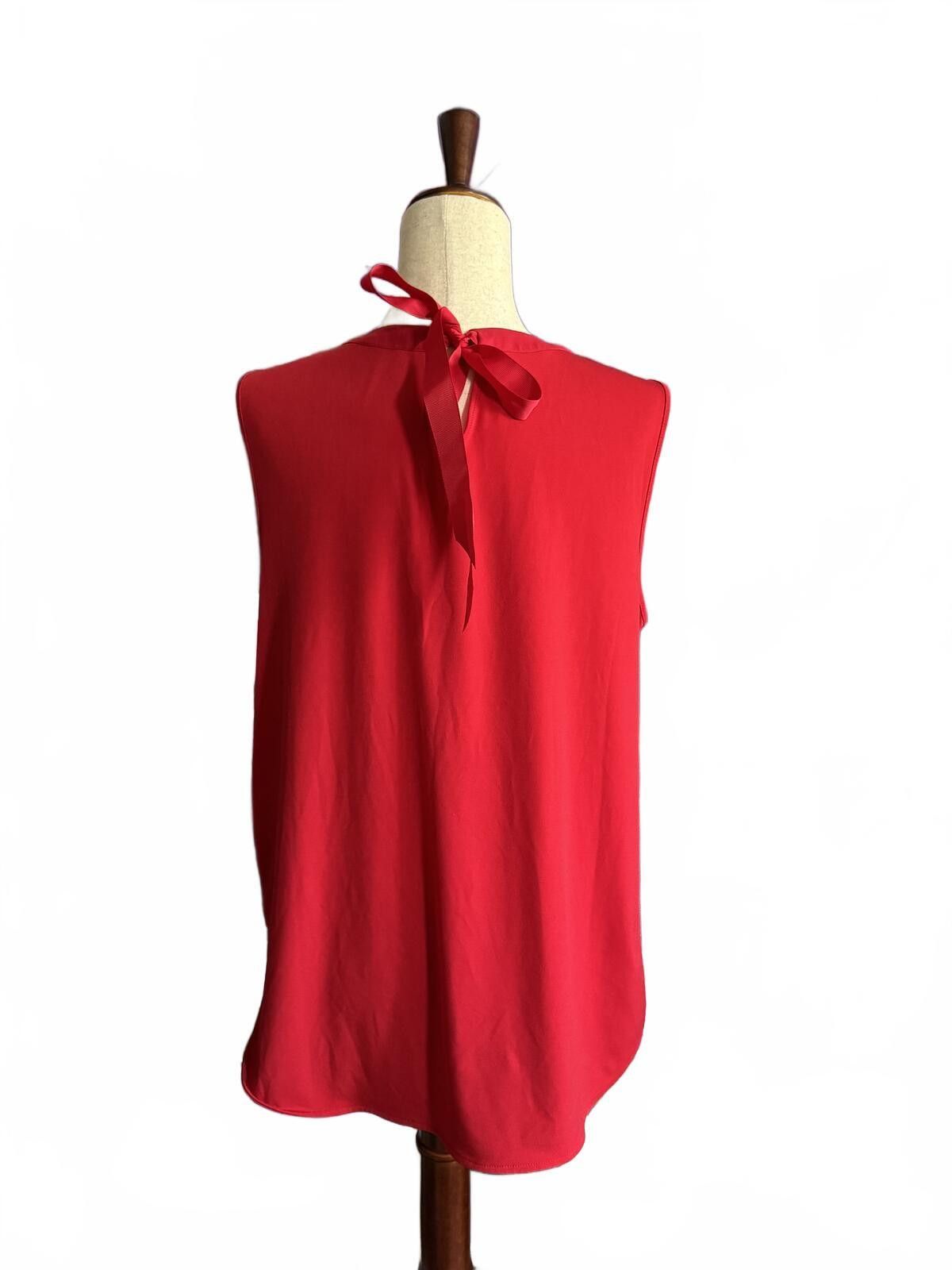 Other 9 Hawthorn Sleeveless Red Blouse Front Drape Back Tie Size XL / US 12-14 / IT 48-50 - 2 Thumbnail
