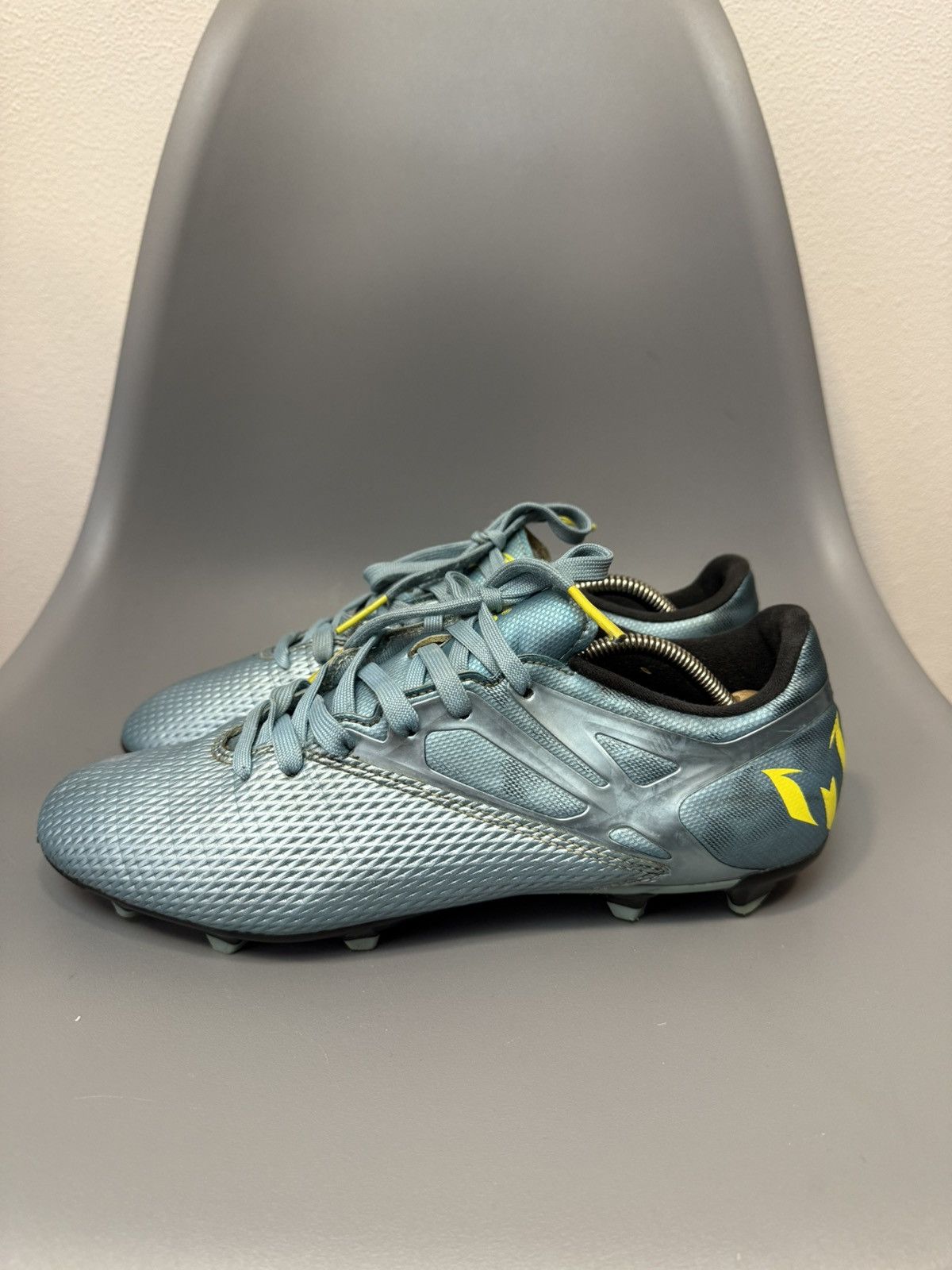 Adidas Mens Vintage Adidas Messi Boots FG Cleats Ice Metallic Blue Size US 9 / EU 42 - 1 Thumbnail