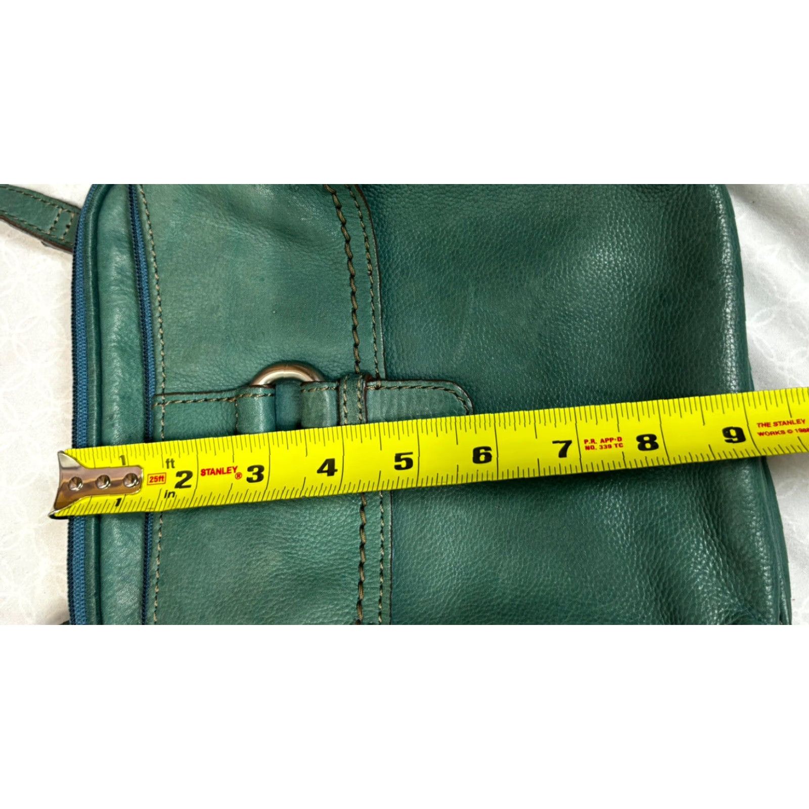 Fossil VINTAGE Fossil Green Leather Crossbody Purse Small Zip Around Womens Size ONE SIZE - 6 Thumbnail