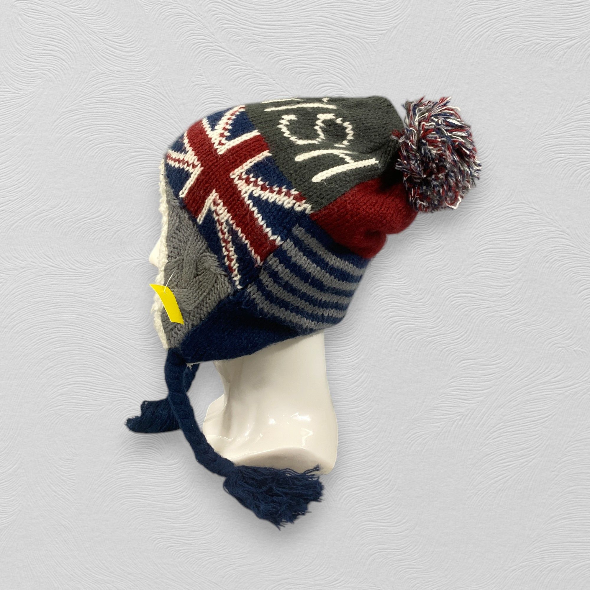 Japanese Brand Vintage British Ear Flap Knitted Beanie -BN695 Size ONE SIZE - 1 Thumbnail