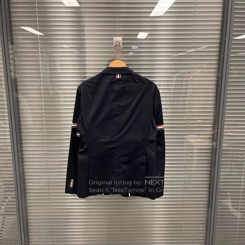 Thom Browne Thom Browne Dark Blue Double Sleeve Gold Button Jacket Size US S / EU 44-46 / 1 - 2 Thumbnail