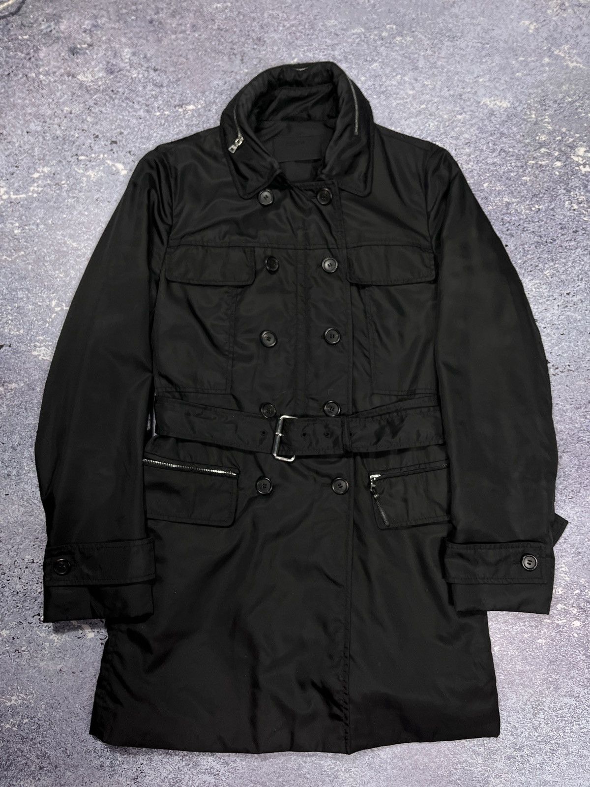 Prada Luxury Very Rare Vintage Prada Zip Nylon Coat Trench Jacket Size M / US 6-8 / IT 42-44 - 1 Thumbnail