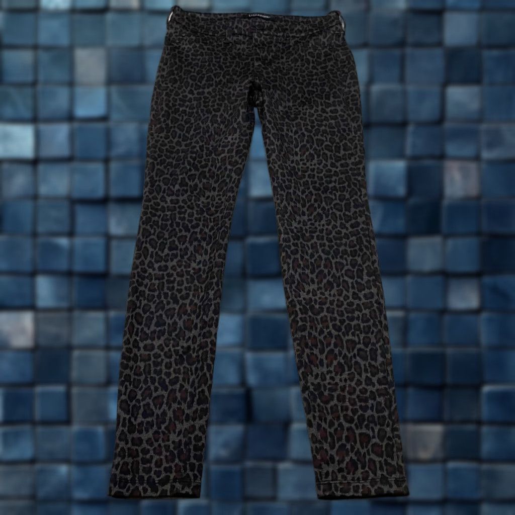 Vintage Liverpool Jeans Pants Womens 2 Brown Cheetah Print Jegging Skinny Mid Rise Ankle 28in Inseam Womens Size 26" / US 2 / IT 38 - 1 Thumbnail