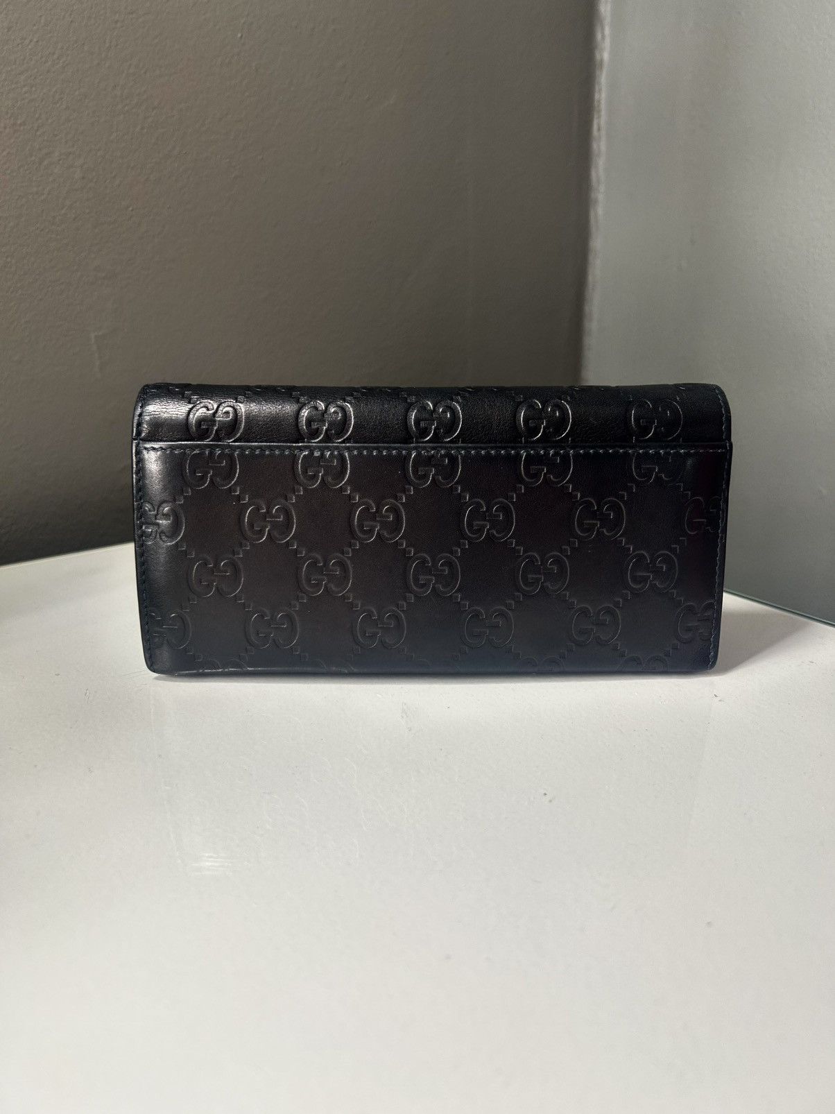 Gucci Gucci Guccissima Leather Dark Navy Blue Continental Wallet Size ONE SIZE - 10 Thumbnail