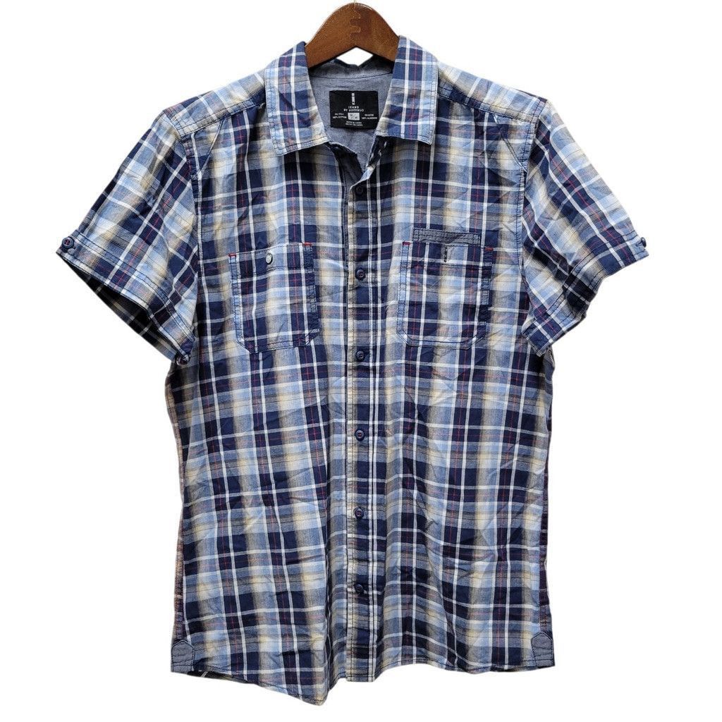 Buffalo David Bitton Buffalo David Bitton Plaid Shorts Sleeve Slim-Fit Medium Size US M / EU 48-50 / 2 - 1 Thumbnail