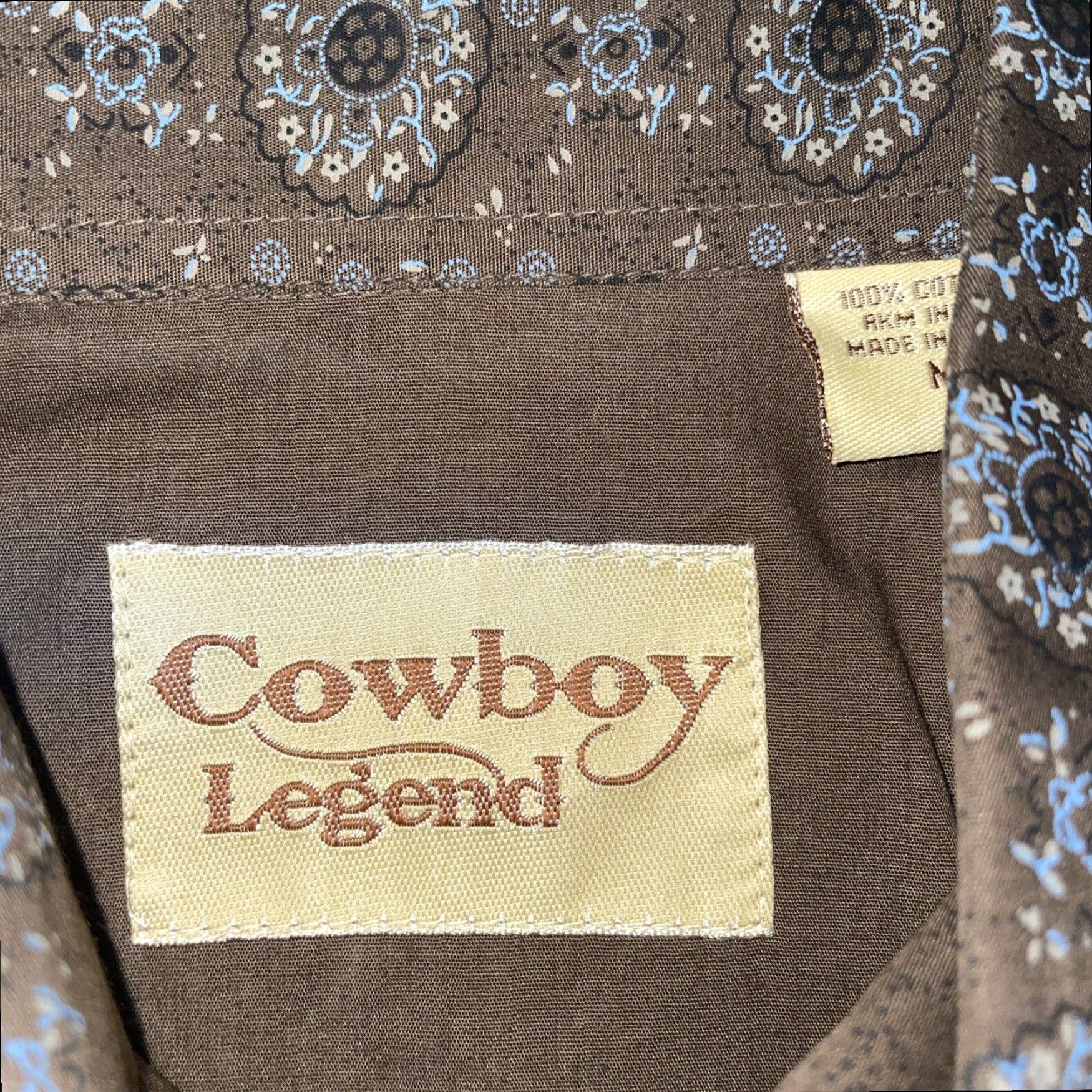 Vintage Cowboy Legend Brown Long Sleeve Snap Button Shirt Mens Medium Size US M / EU 48-50 / 2 - 3 Thumbnail