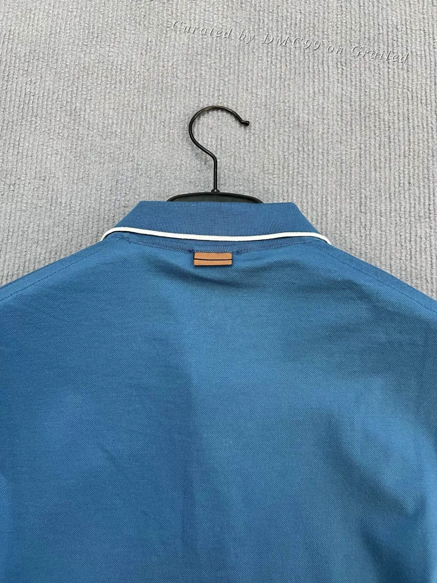 Ermenegildo Zegna Zegna Men's Blue Short-Sleeve Polo Size US S / EU 44-46 / 1 - 4 Thumbnail