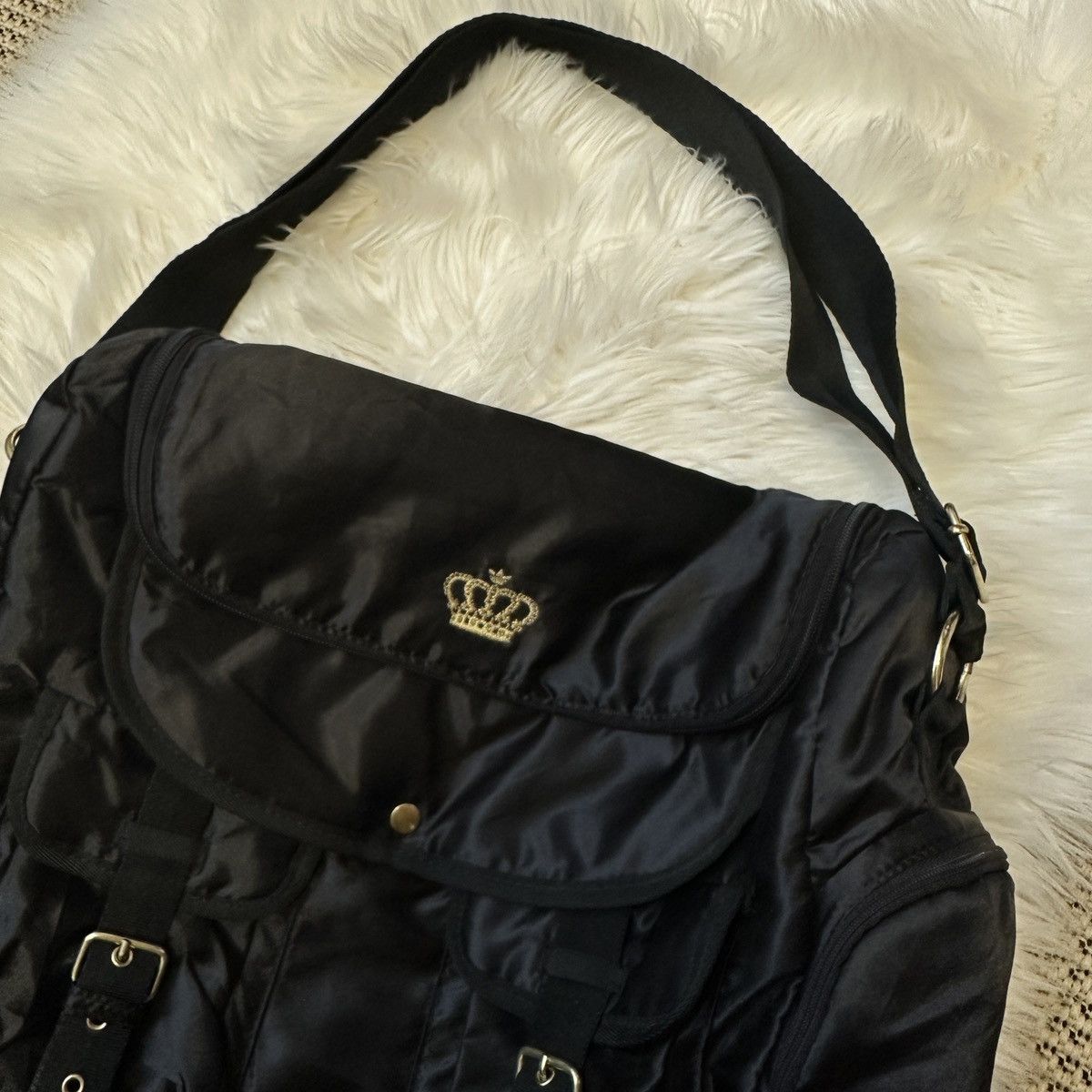 Adidas Adidas Black Nylon Messenger Bag with Crown Logo Size ONE SIZE - 11 Thumbnail