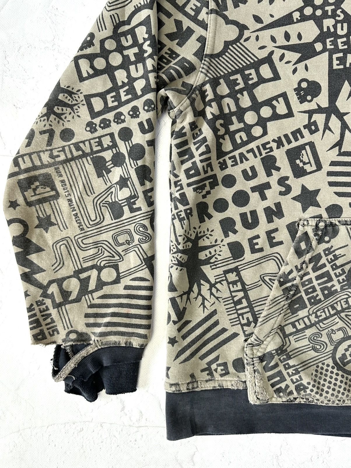 If Six Was Nine Vintage Quiksilver Printed Destroyed Hoodie Size US M / EU 48-50 / 2 - 4 Thumbnail