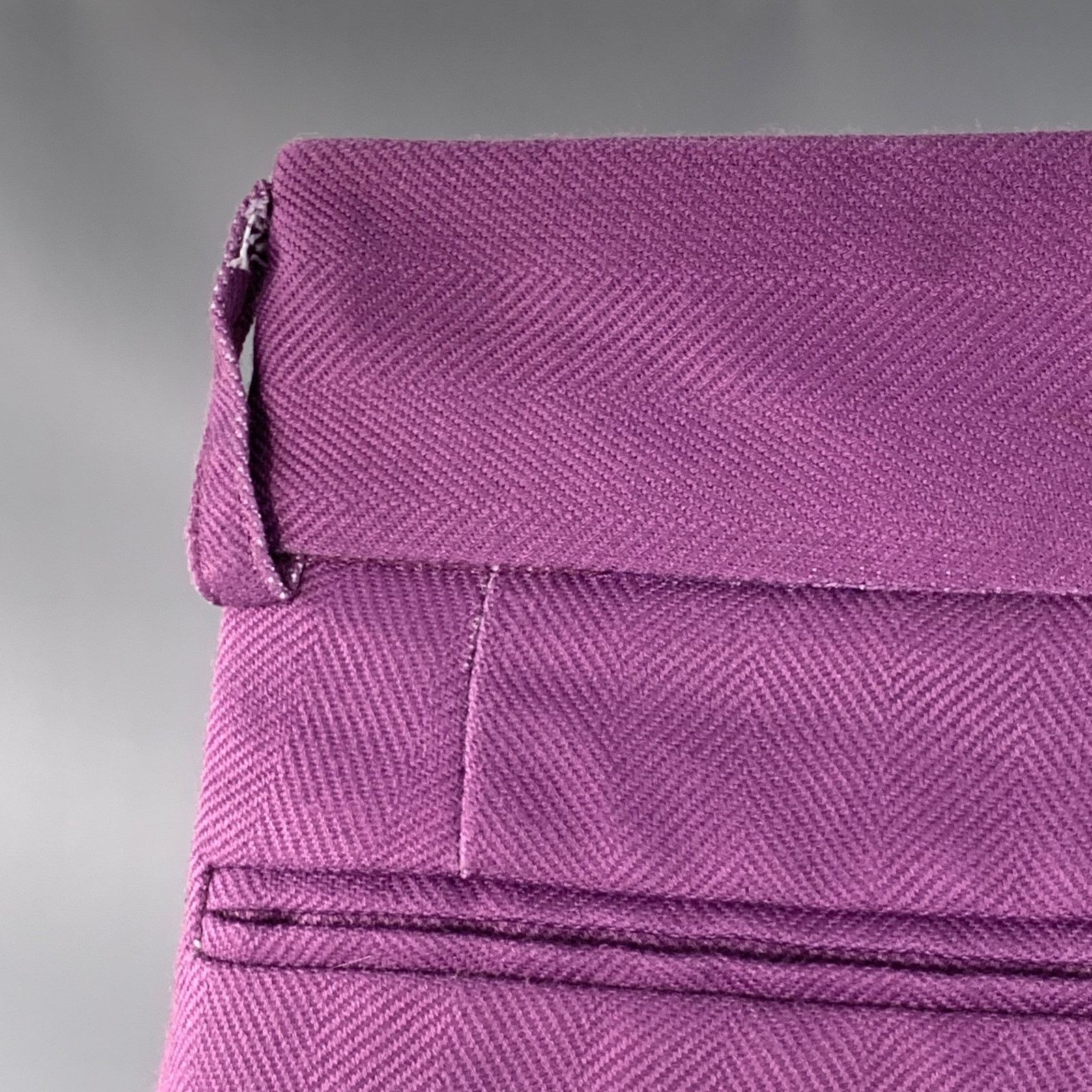 Other Size 32 Purple Polyester Herringbone Pleated Dress Pants Size US 32 / EU 48 - 7 Thumbnail