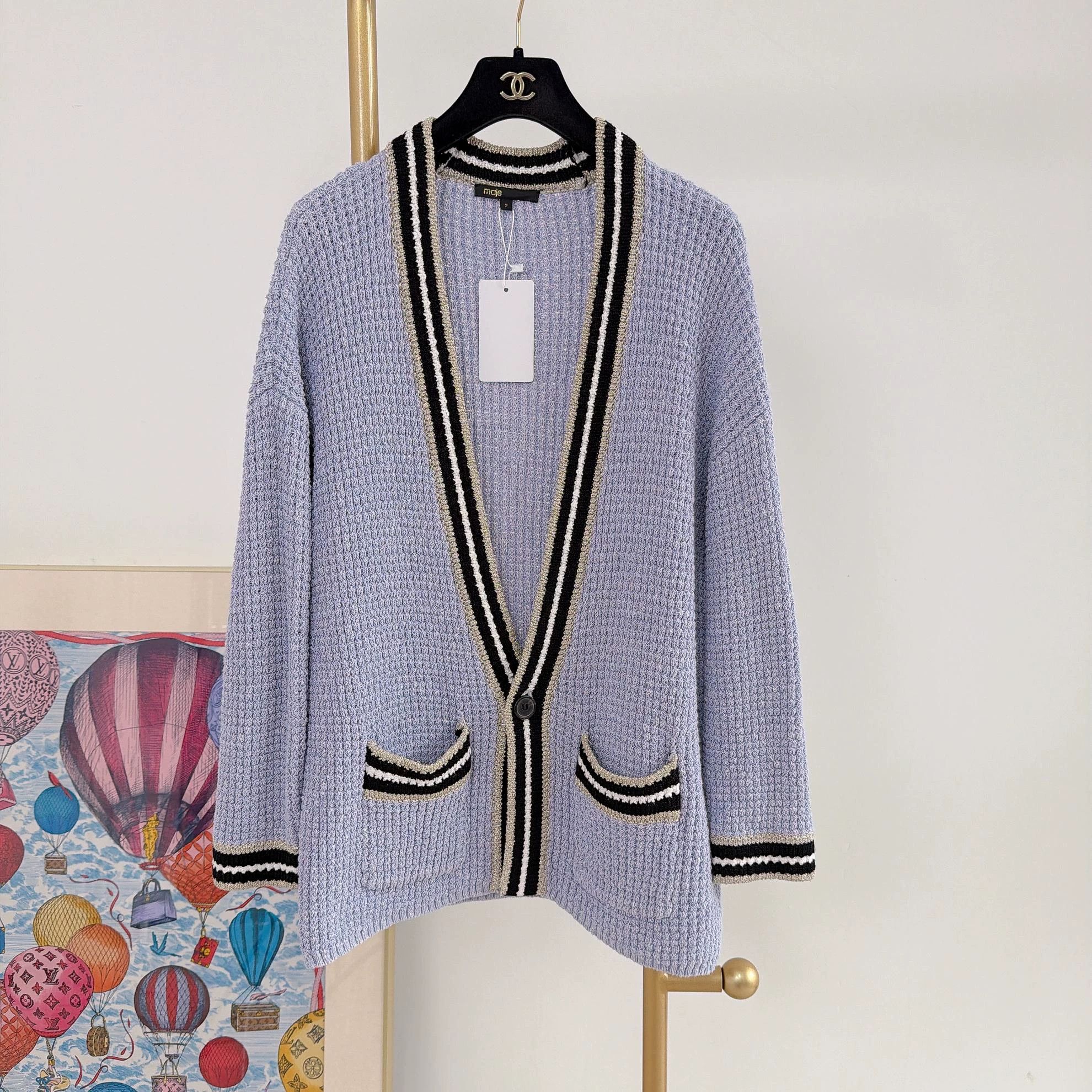 Maje Maje purple knit cardigan size 2 Size M / US 6-8 / IT 42-44 - 1 Thumbnail