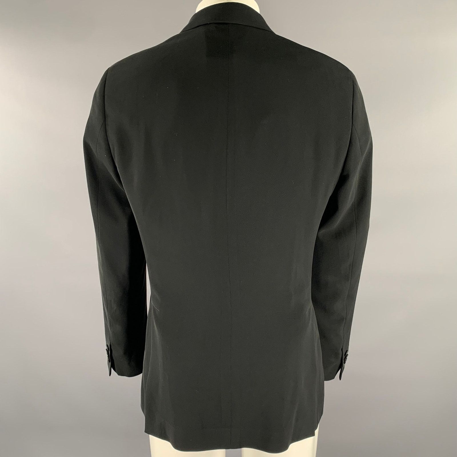 Emporio Armani EMPORIO ARMANI 40 Black Polyester Notch Lapel Sport Coat Size 40R - 4 Thumbnail