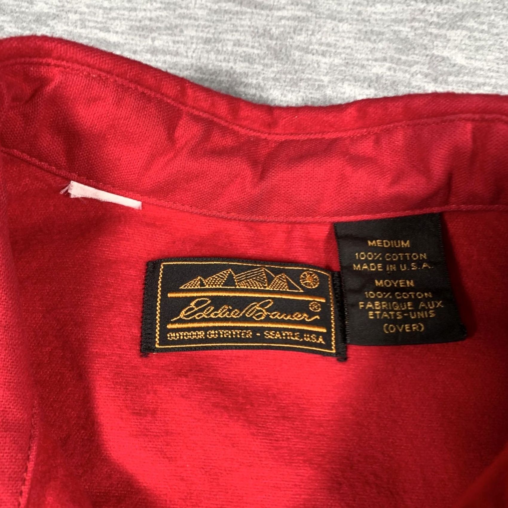 Eddie Bauer VINTAGE Eddie Bauer Shirt Mens Medium Red Button-Up Long Sleeve Workwear USA 90s Size US M / EU 48-50 / 2 - 4 Thumbnail