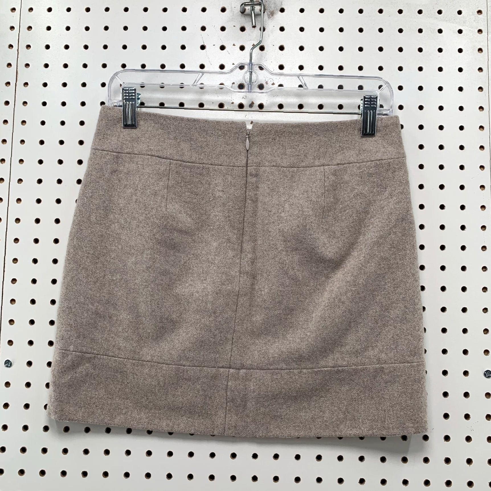 J.Crew J.CREW Wool Blend Mini Skirt Womens 2 Beige A-Line Rear Zip 28x15 Size 26" / US 2 / IT 38 - 2 Thumbnail
