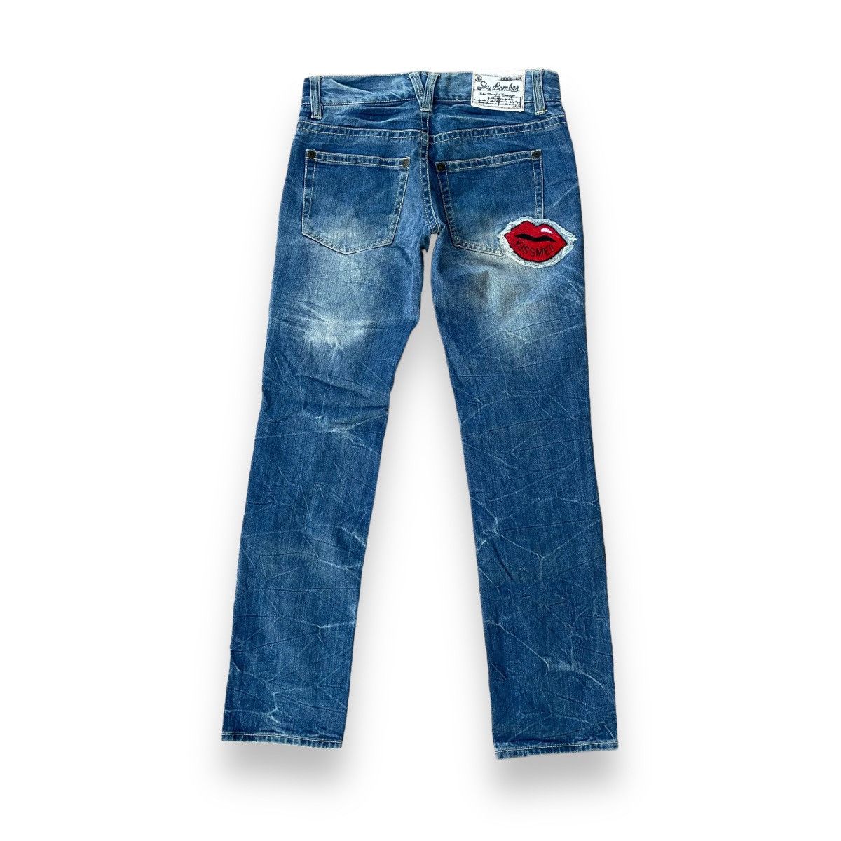Beauty Beast 🇯🇵 SKY BOMBER PATCHWORK DISTRESSED WASHED DENIM PANTS Size 30" / US 8 / IT 44 - 2 Thumbnail