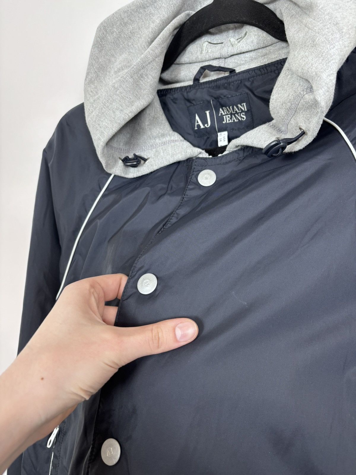 Armani Armani Jeans Men’s Hooded Bomber Jacket Navy Blue/Grey Size US L / EU 52-54 / 3 - 10 Thumbnail