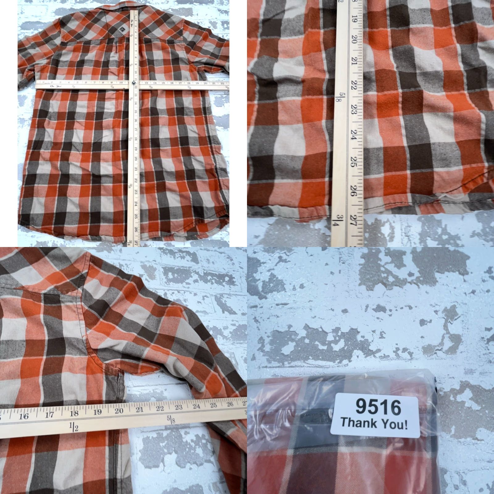 Prana Prana Shirt Men Medium Orange Brown Plaid Flannel Button-Up Outdoors Camp Hiking Size US M / EU 48-50 / 2 - 8 Thumbnail