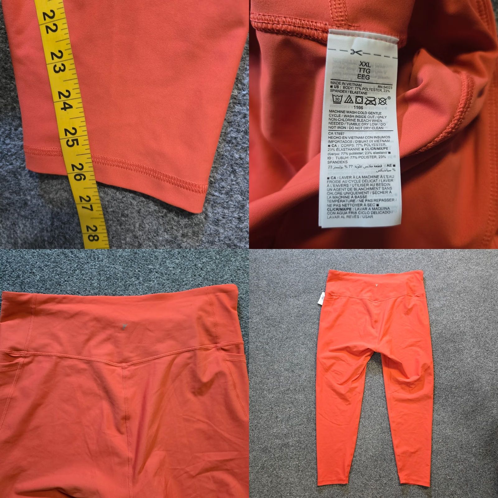 Old Navy Old Navy Pants Womens XL/2XL Orange Cropped Powersoft Stretch Athletic Casual Tapered Inseam 26in Pockets Size 40" / US 18 - 8 Thumbnail