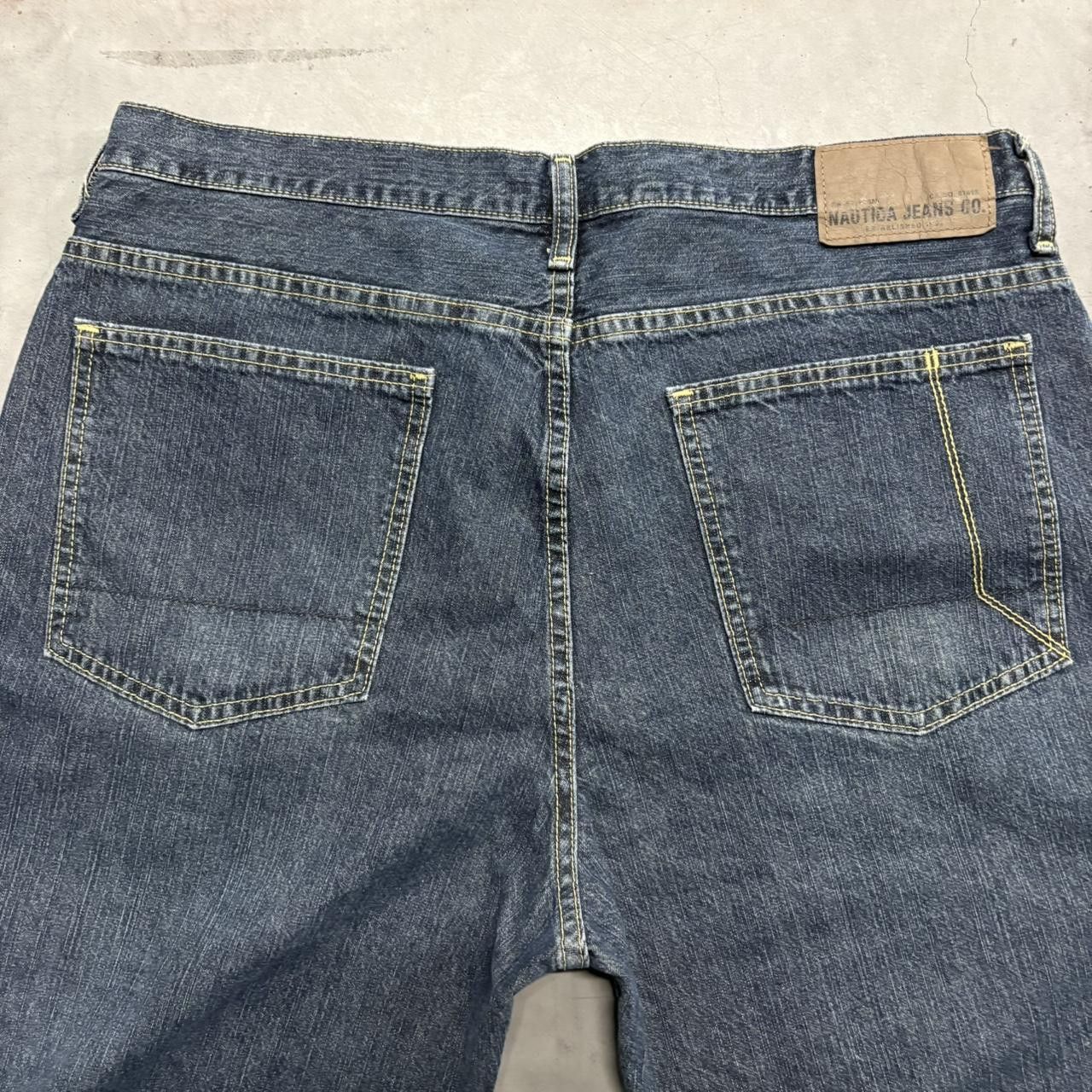 Nautica × Vintage Crazy Vintage Y2K/2000s Super Baggy WideLeg Nautica Dark Wash Denim Jeans! Size US 36 / EU 52 - 7 Thumbnail
