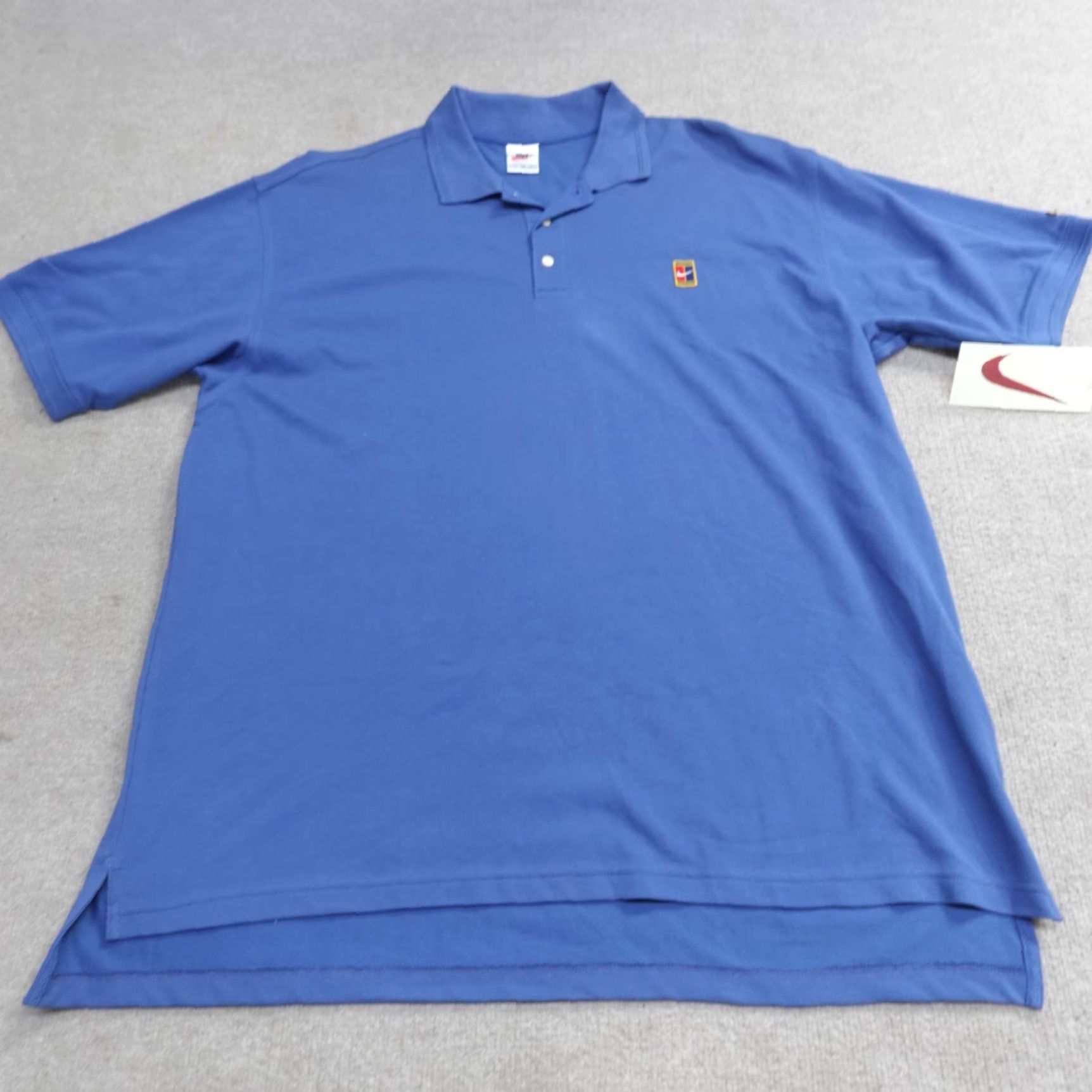 Nike VINTAGE Nike Polo Shirt 2XL Blue Solid Short Sleeve Nike Golf Dri-Fit Men Size US XXL / EU 58 / 5 - 2 Thumbnail