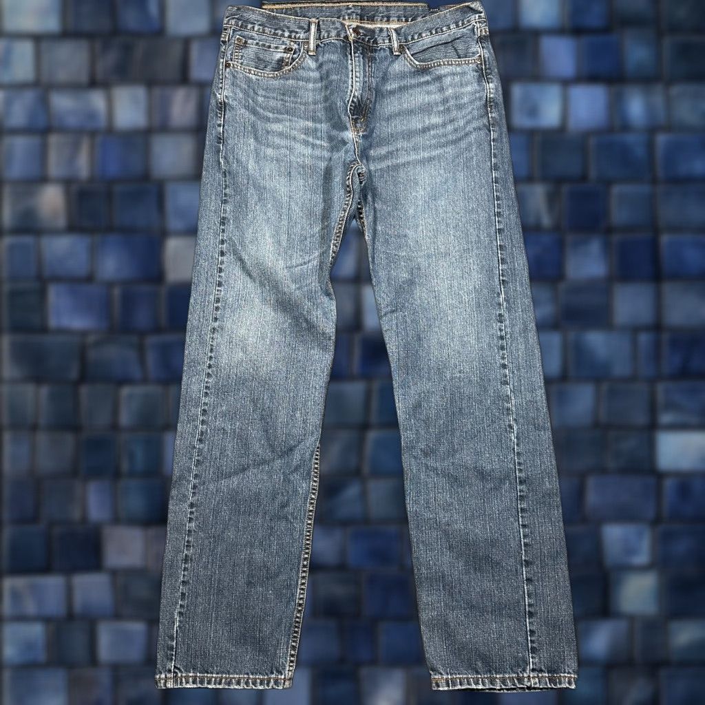 Levi's Levi's 505 Jeans Mens 36 Regular Cotton Denim Straight 5-Pocket Logo Blue Jeans Modern Classic Mens Size US 36 / EU 52 - 1 Thumbnail
