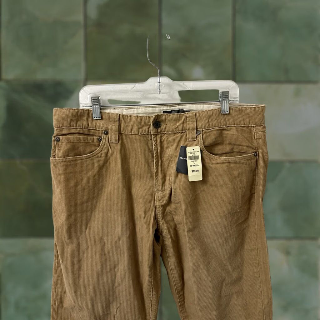 Vintage LL Bean Signature Washed Corduroy Pants Mens 36x30 Tan Slim Straight NWT 5-Pocket Logo Chino Wool? Size US 36 / EU 52 - 1 Thumbnail