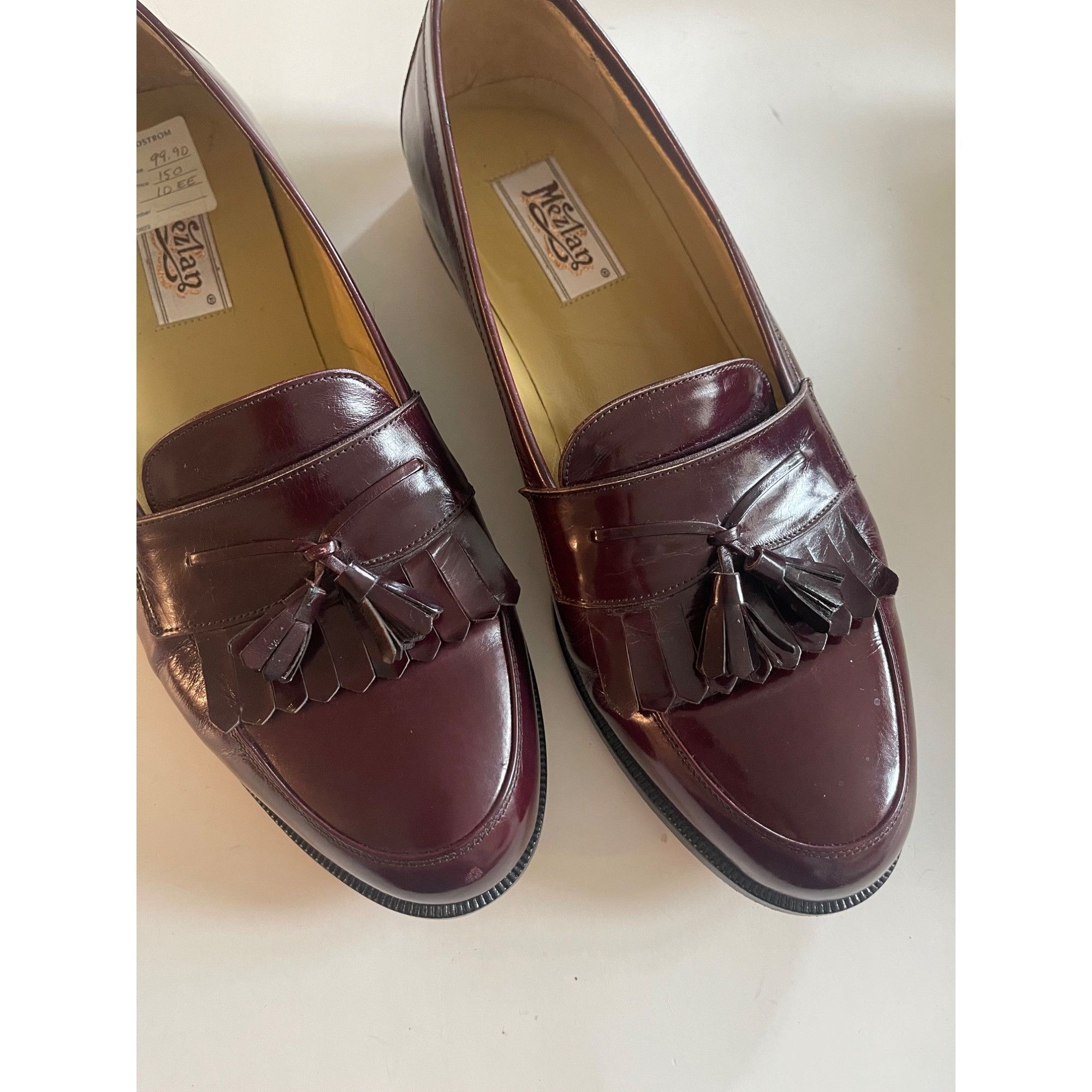 Mezlan MEZLAN BURGUNDY MADE IN SPAIN KILTI TASSEL LEATHER SLIP ON L Size US 10 / EU 43 - 2 Thumbnail