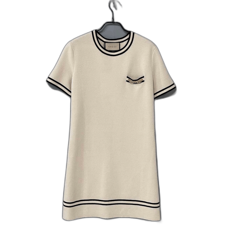 Gucci Beige Knit Dress with Gucci Details-2505 Size L / US 10 / IT 46 - 1 Thumbnail