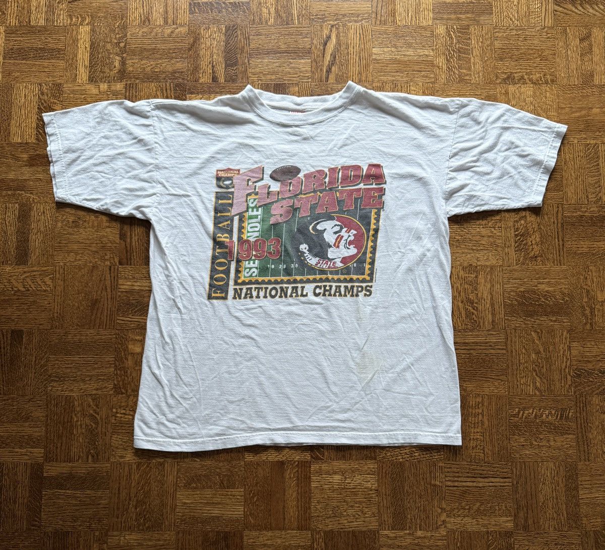 Vintage Vintage 90s Florida State University National Champs Tee Size US XL / EU 56 / 4 - 1 Thumbnail
