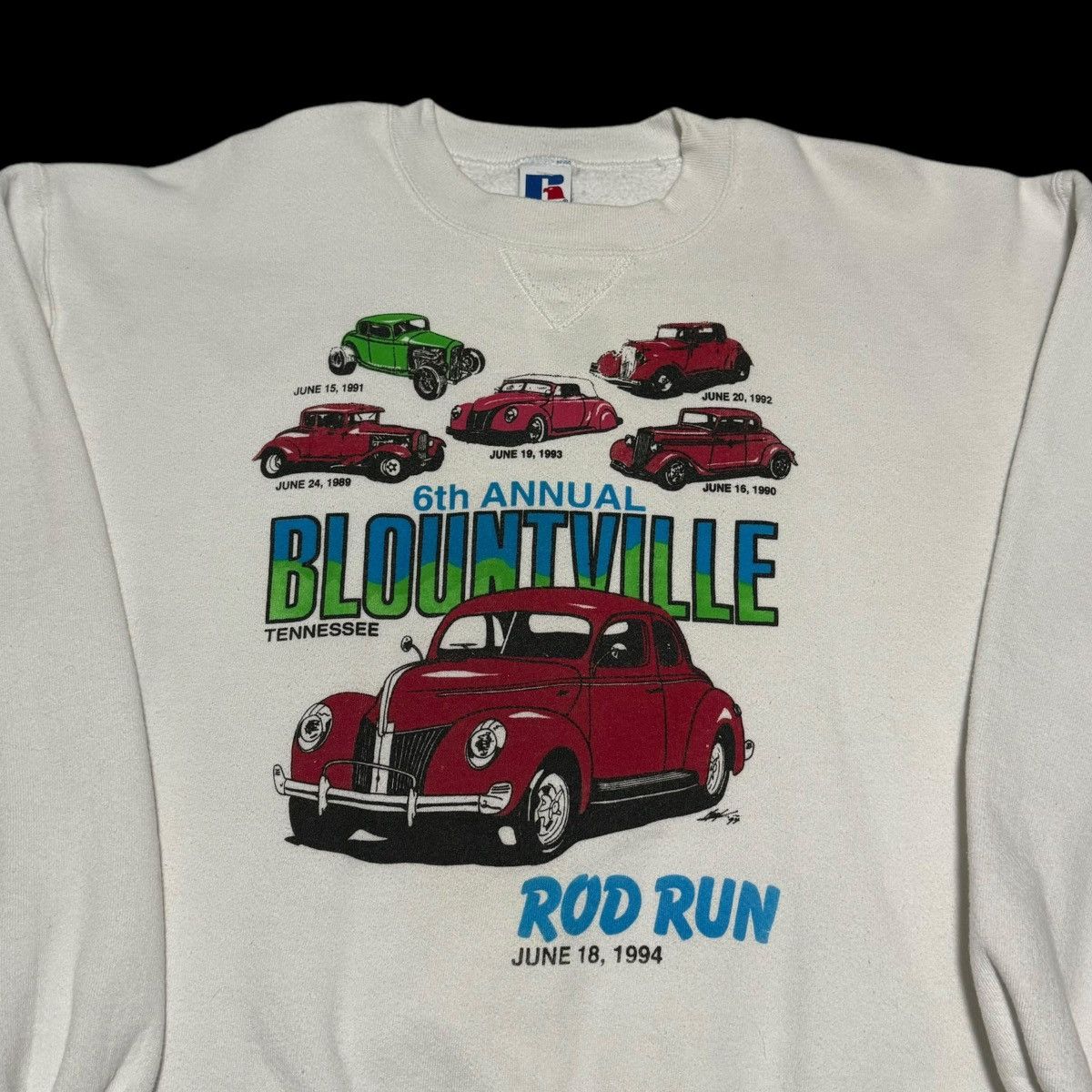 Russell Athletic × Vintage Vintage Russell Athletic Blountville Rod Run Sweatshirt L Size US XL / EU 56 / 4 - 2 Thumbnail