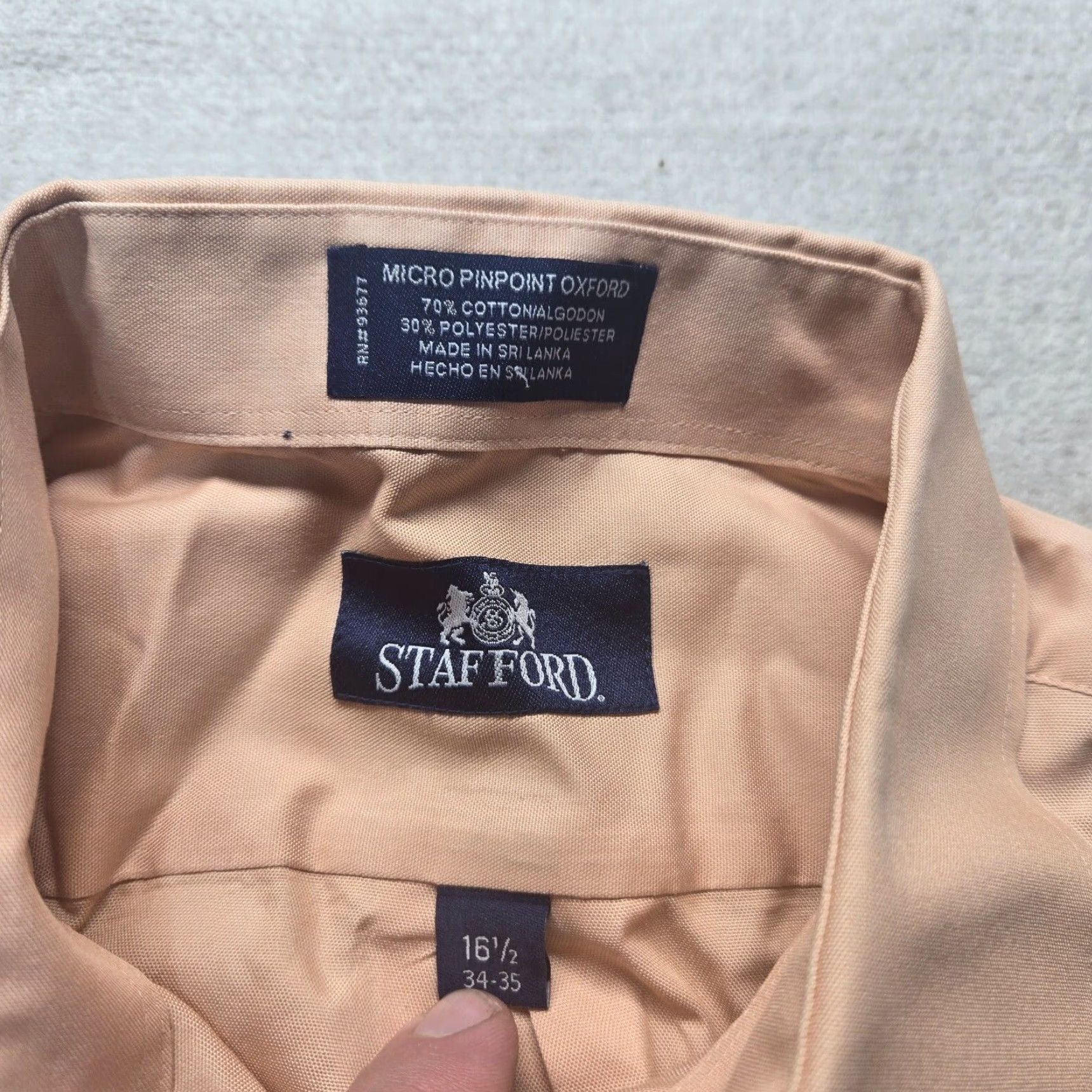 Stafford Stafford Shirt Button-Up Long Sleeve Adult Men's Size 16.5 Pink 34-35 Cotton Polyester Vintage No Size US L / EU 52-54 / 3 - 3 Thumbnail