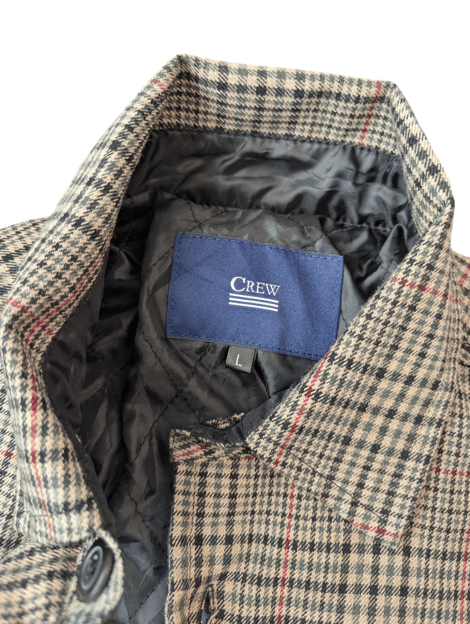 Japanese Brand Crew Checkered Quilted Overshirt Button Ups Jacket Size US L / EU 52-54 / 3 - 7 Thumbnail