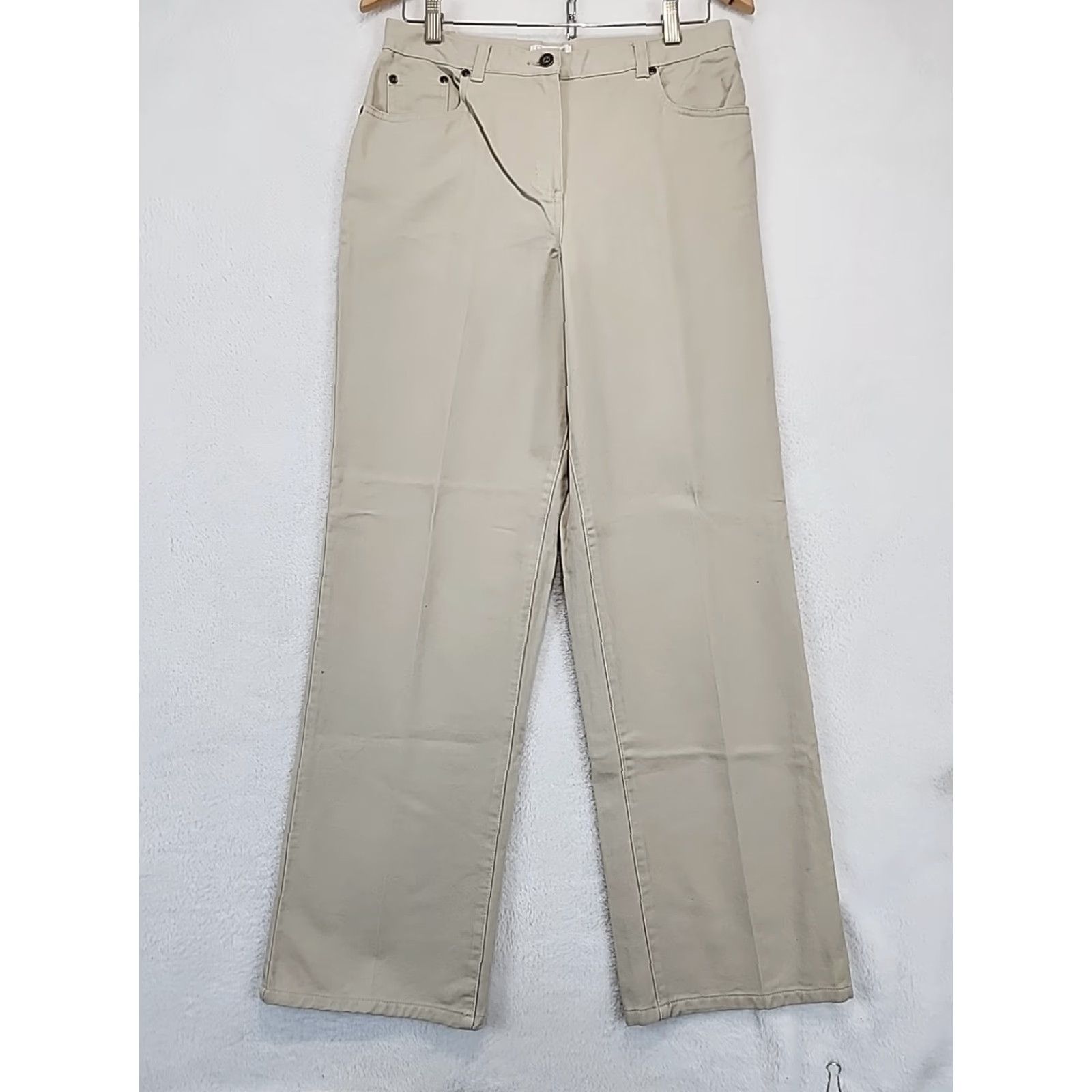 Vintage Christopher & Banks Ladies Comfort Stretch Boot Cut Pants Tan Beige Womens Sz 10 Size 32" / US 10 / IT 46 - 3 Thumbnail