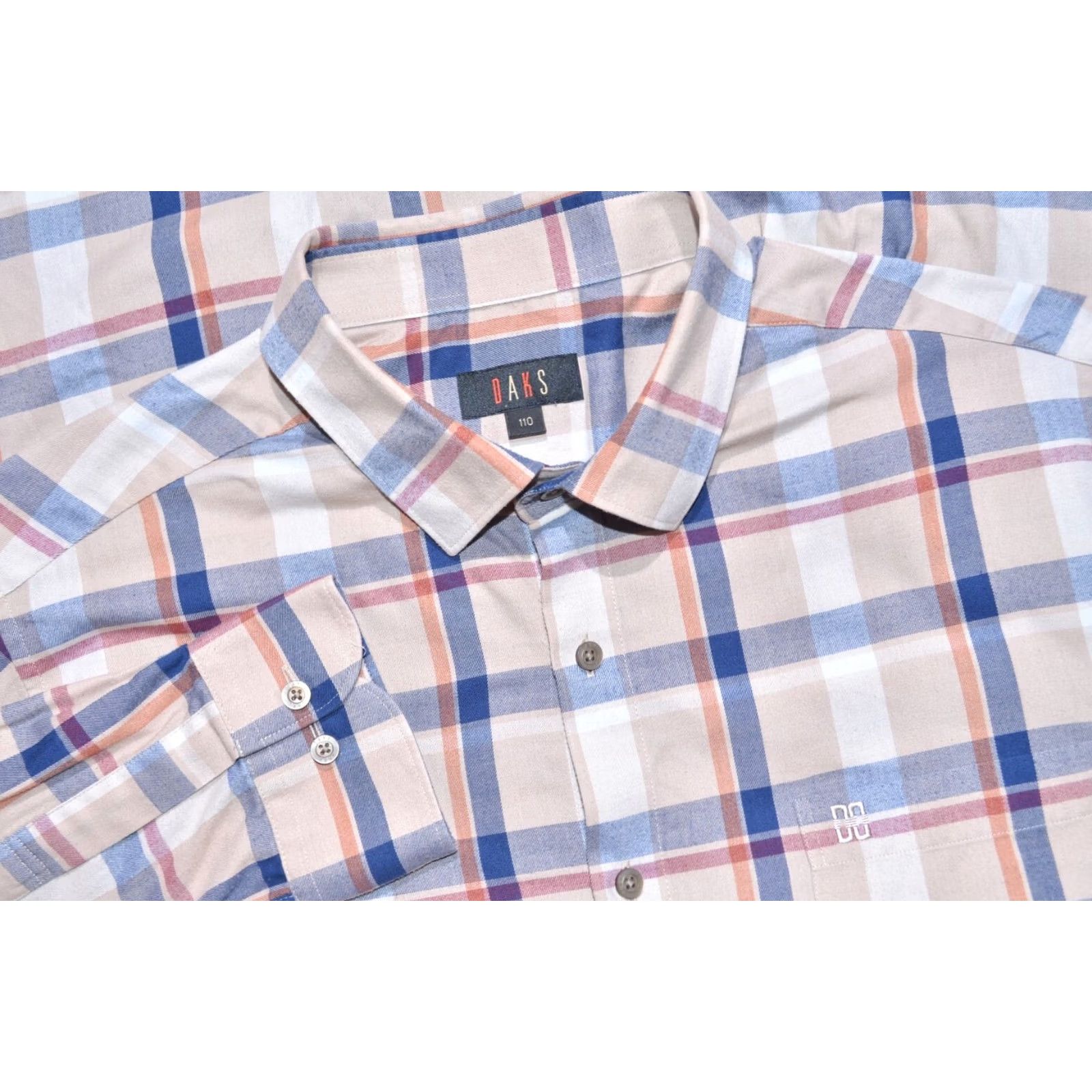 DAKS DAKS Shirt Beige Check Long Sleeve Men M Regular Classic Button-Up Casual Travel 110 Size US M / EU 48-50 / 2 - 2 Thumbnail