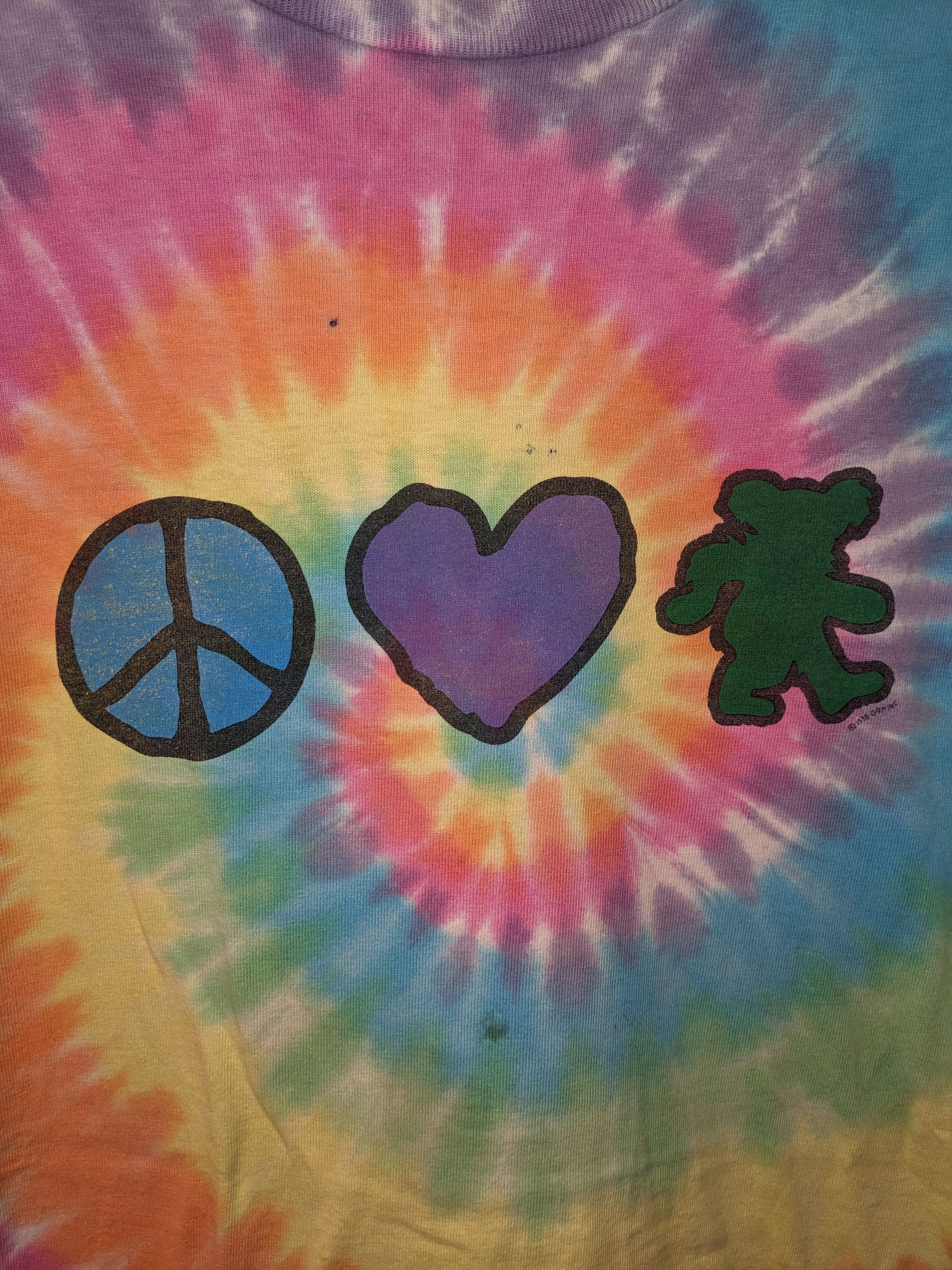 Grateful Dead × Vintage Vintage 1998 Grateful Dead Peace And Love X-Large T-Shirt Size US XL / EU 56 / 4 - 2 Thumbnail
